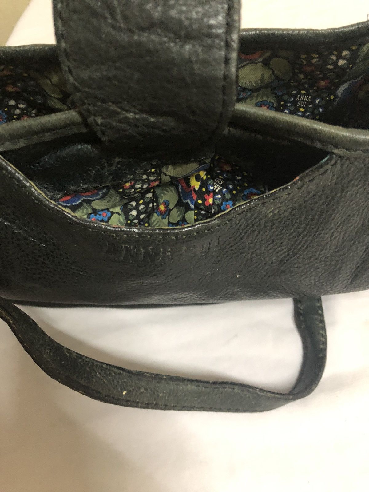 Anna Sui × Leather Anna Sui Genuine Leather Sling Bag By Designer Size ONE SIZE - 12 Thumbnail