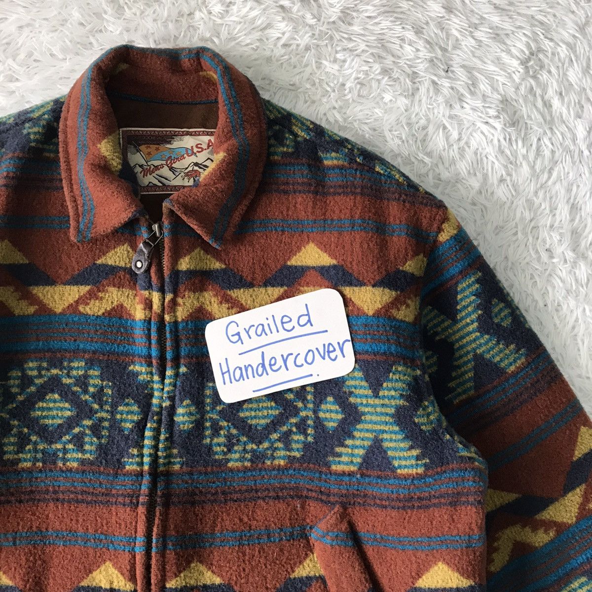 Art Comes First Nice Navajo XOXO Blanket Wool Outdoor Jacket Gira Pour Homme Size US M / EU 48-50 / 2 - 5 Thumbnail