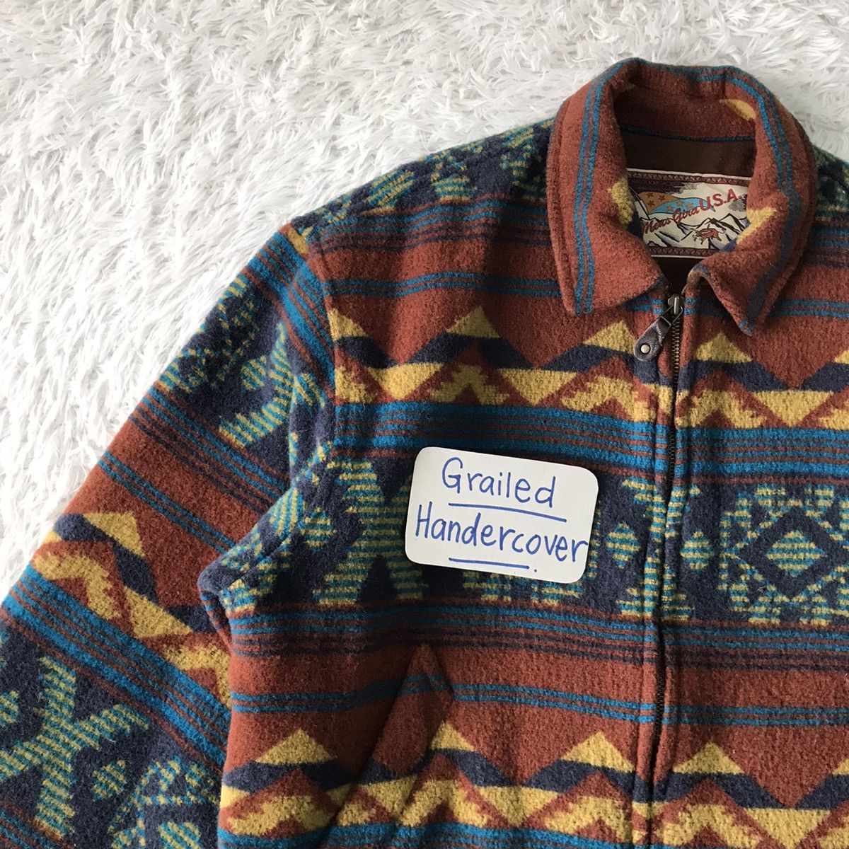 Art Comes First Nice Navajo XOXO Blanket Wool Outdoor Jacket Gira Pour Homme Size US M / EU 48-50 / 2 - 6 Thumbnail