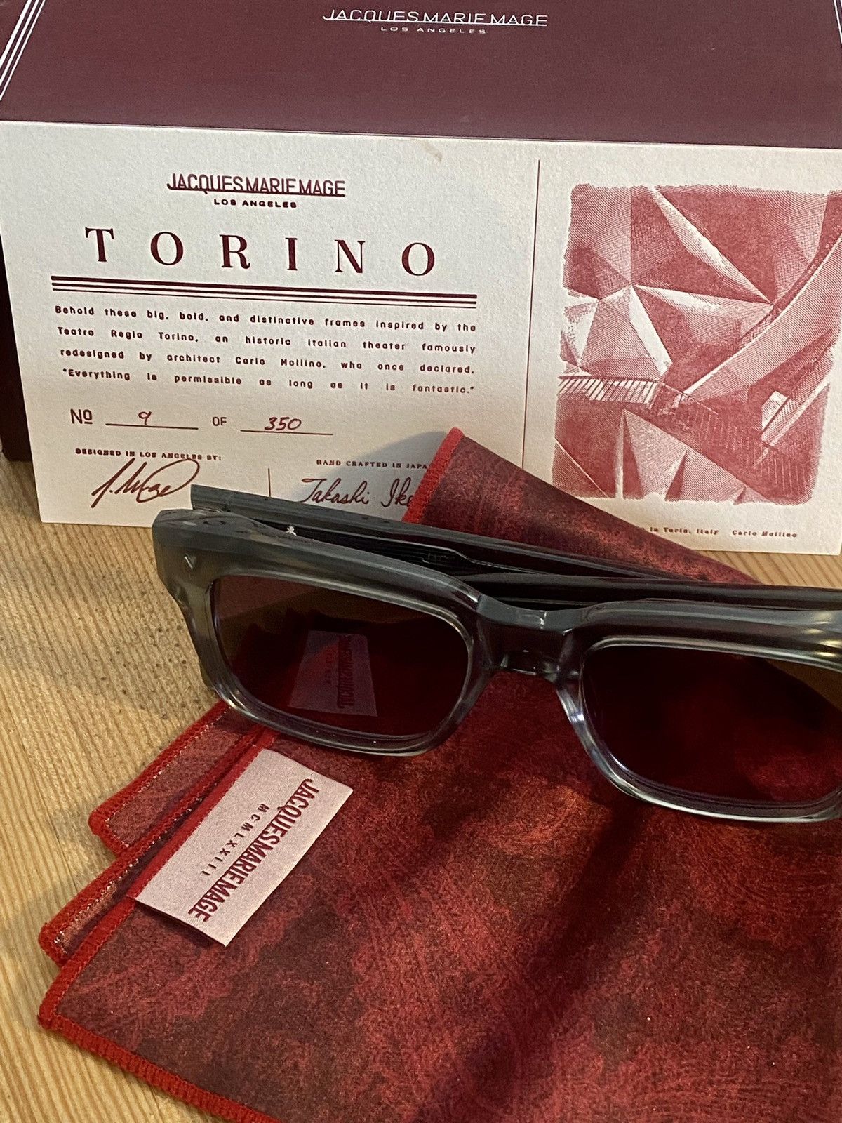 Lunettes De Soleil Jacques Marie Mage Torino 155/201 – Gris Translucide – Comme Neuve