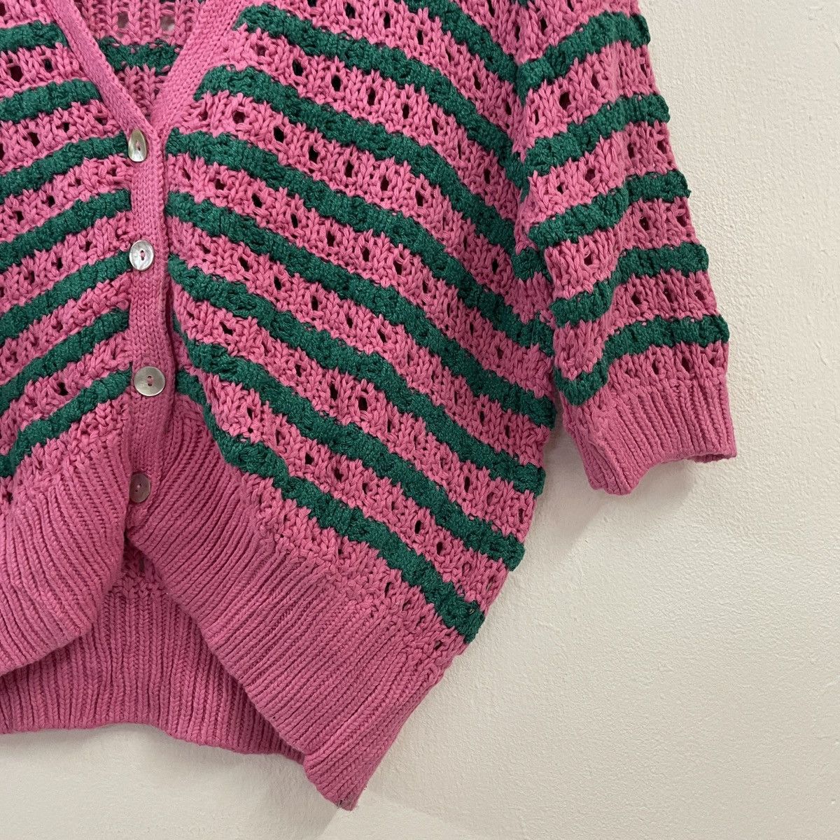 Aran Isles Knitwear × Homespun Knitwear Vintage Unbranded Drawstring Honeycomb Cardingan Knitwear Size XL / US 12-14 / IT 48-50 - 2 Thumbnail