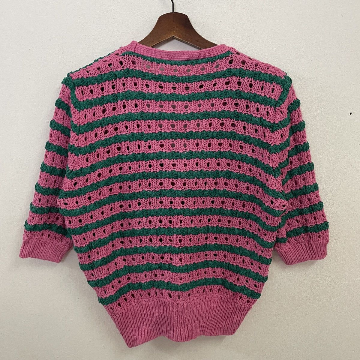 Aran Isles Knitwear × Homespun Knitwear Vintage Unbranded Drawstring Honeycomb Cardingan Knitwear Size XL / US 12-14 / IT 48-50 - 6 Thumbnail