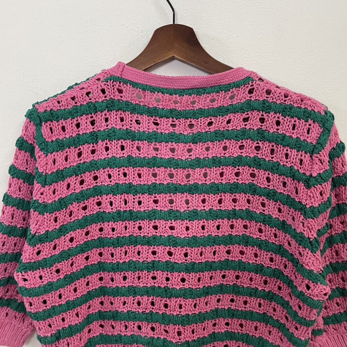 Aran Isles Knitwear × Homespun Knitwear Vintage Unbranded Drawstring Honeycomb Cardingan Knitwear Size XL / US 12-14 / IT 48-50 - 9 Thumbnail