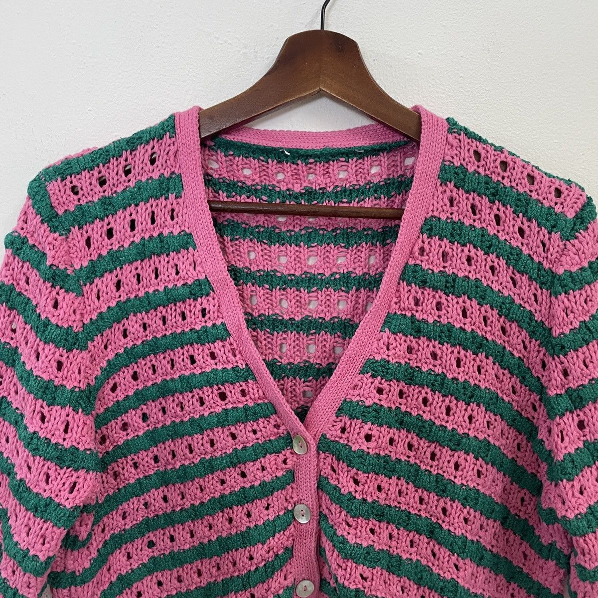 Aran Isles Knitwear × Homespun Knitwear Vintage Unbranded Drawstring Honeycomb Cardingan Knitwear Size XL / US 12-14 / IT 48-50 - 4 Thumbnail