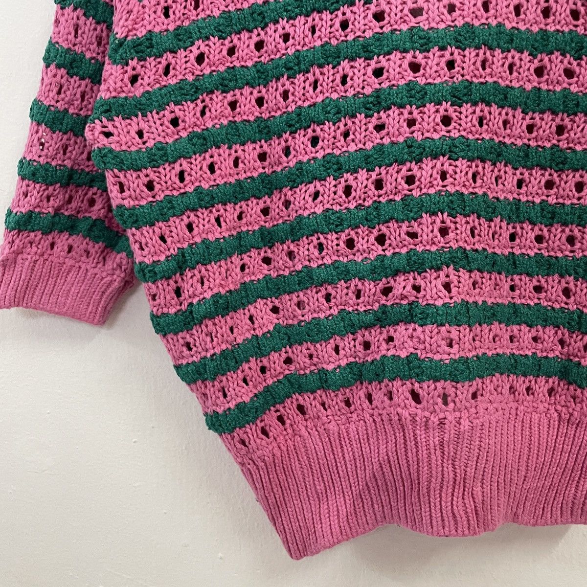 Aran Isles Knitwear × Homespun Knitwear Vintage Unbranded Drawstring Honeycomb Cardingan Knitwear Size XL / US 12-14 / IT 48-50 - 8 Thumbnail