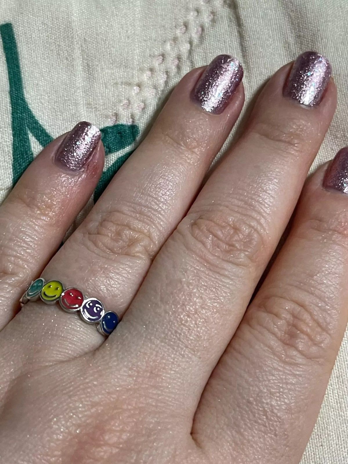Jewelry Rainbow Colorful Smile Face Ring Size ONE SIZE - 4 Thumbnail