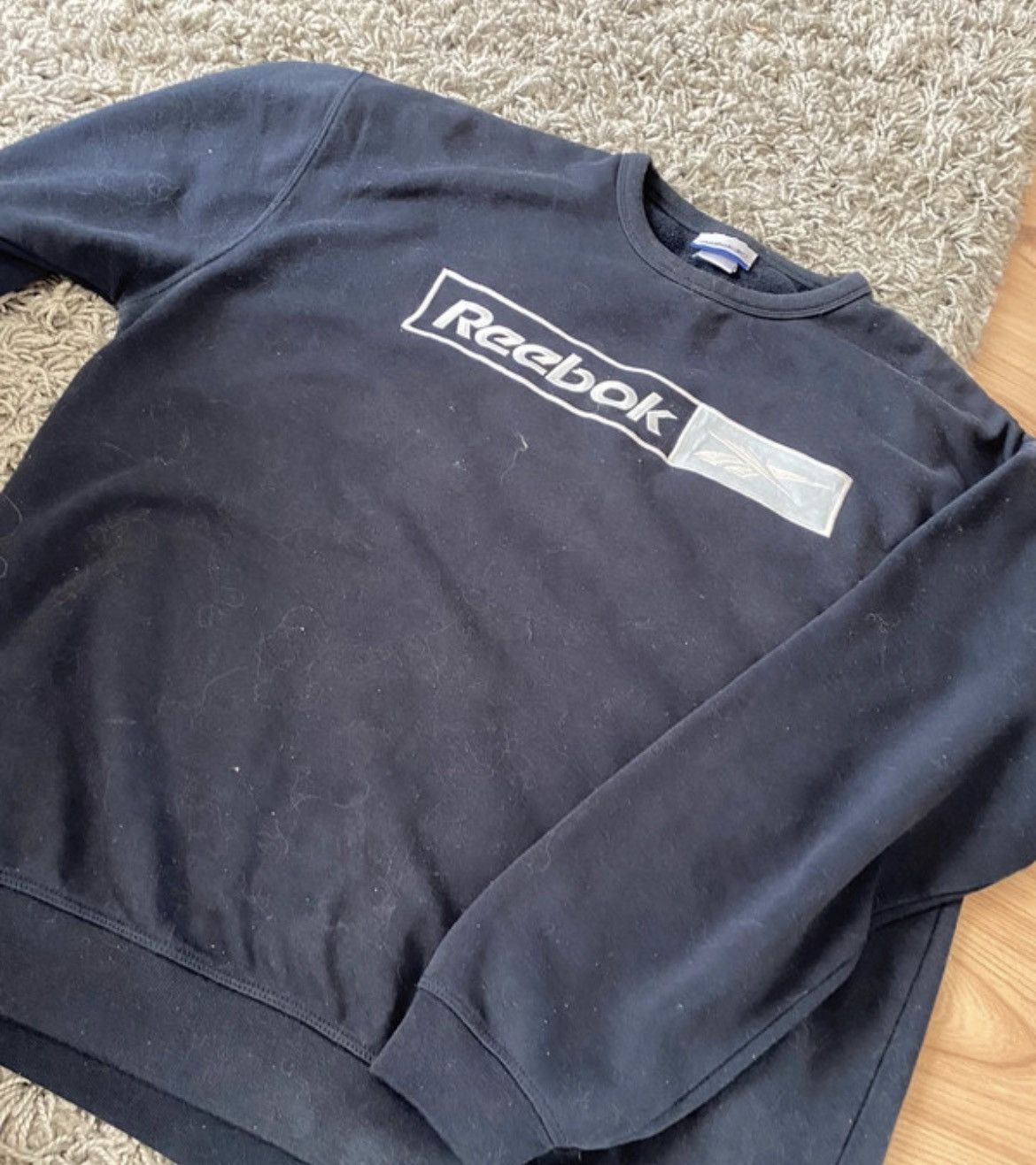 Reebok × Vintage Reebok vintage sweatshirt hoodie black 90s y2k retro Size US L / EU 52-54 / 3 - 2 Thumbnail