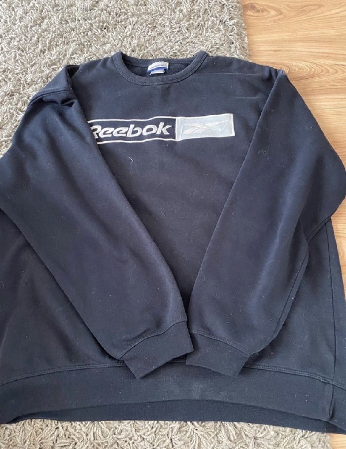 Reebok × Vintage Reebok vintage sweatshirt hoodie black 90s y2k retro Size US L / EU 52-54 / 3 - 1 Thumbnail