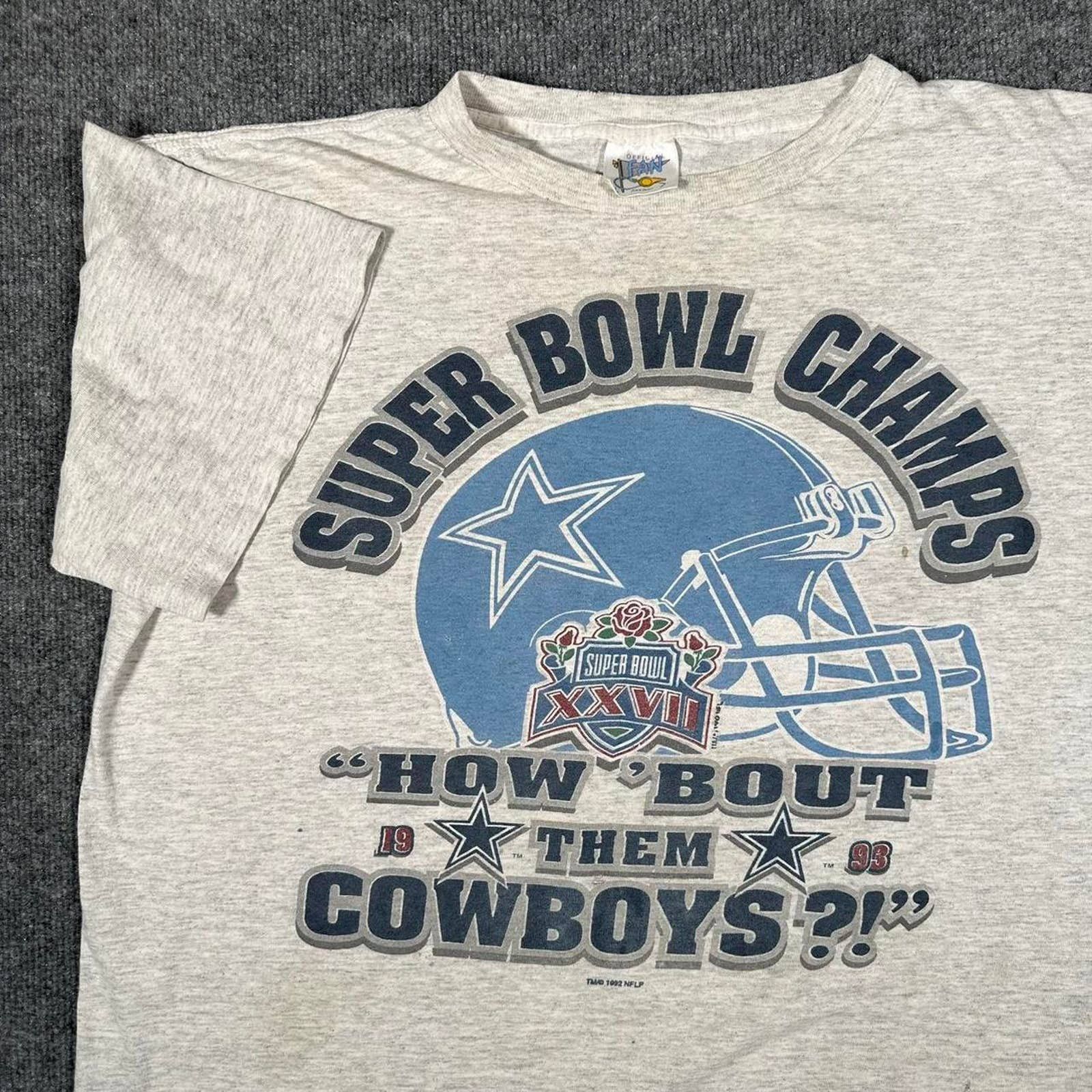 Vintage 90s Dallas Cowboys Single Stitch Super Bowl Shirt Nutmeg