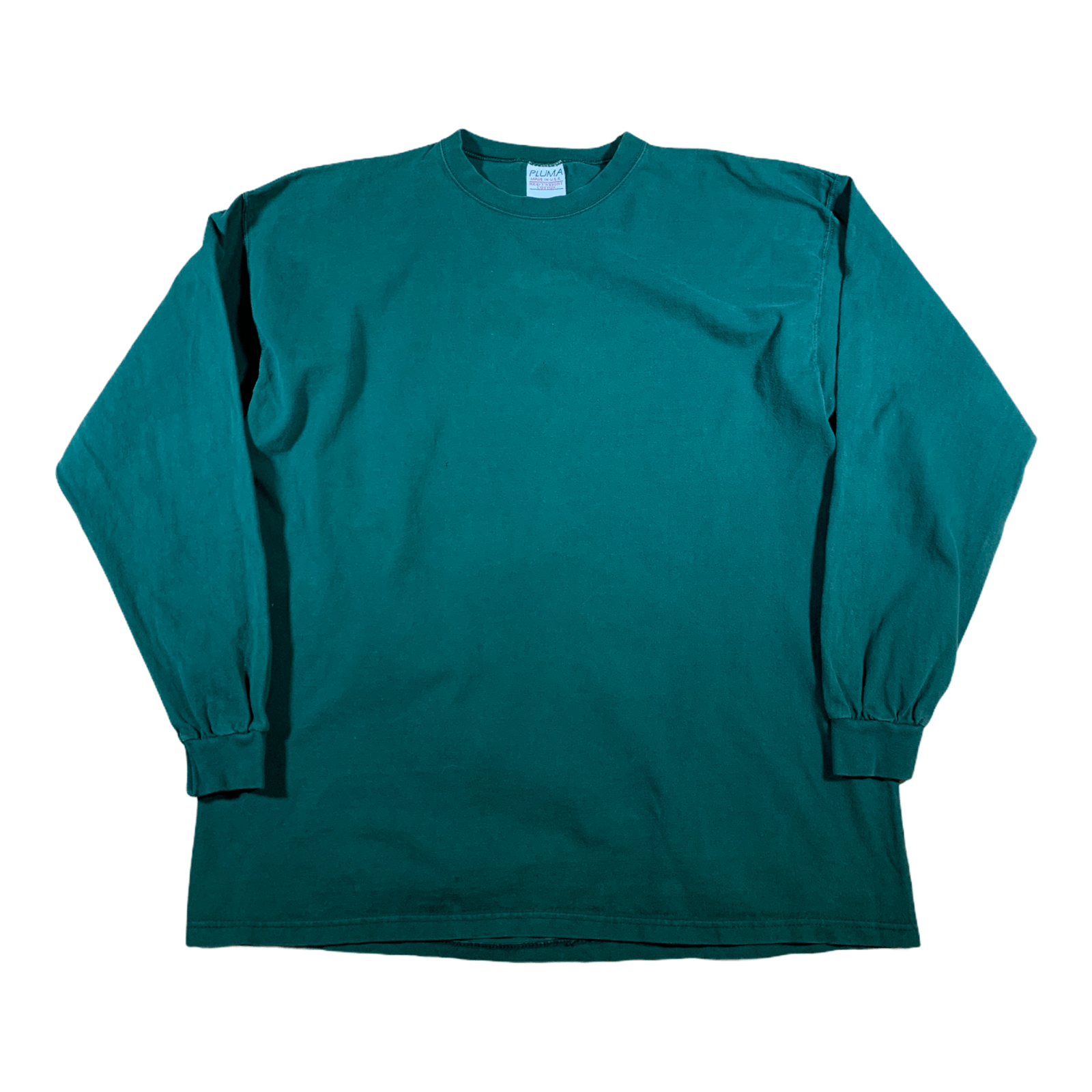 Vintage Faded 90s Pluma Blank Green Long Sleeve T shirt Usa Made Size US XL / EU 56 / 4 - 1 Thumbnail