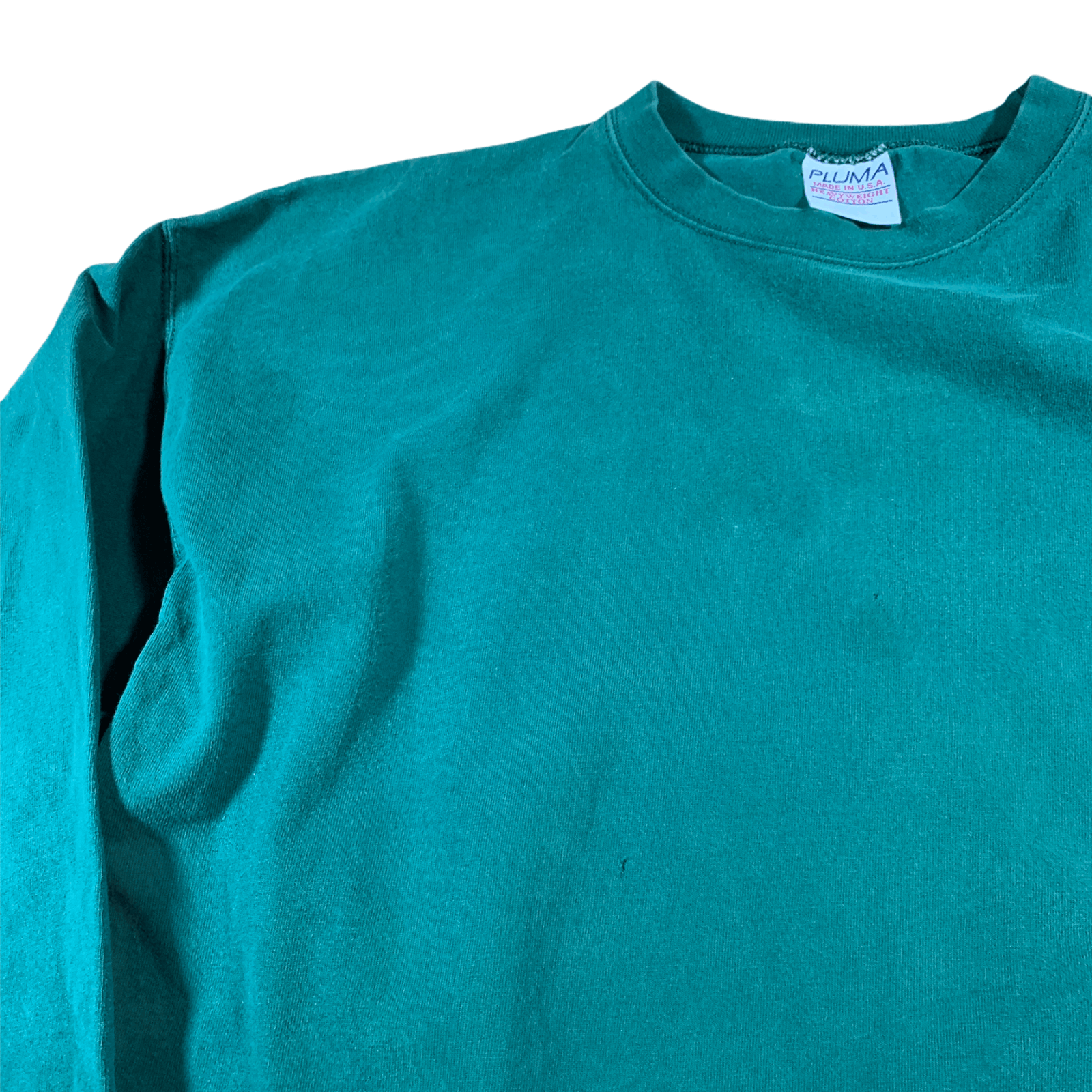 Vintage Faded 90s Pluma Blank Green Long Sleeve T shirt Usa Made Size US XL / EU 56 / 4 - 6 Thumbnail