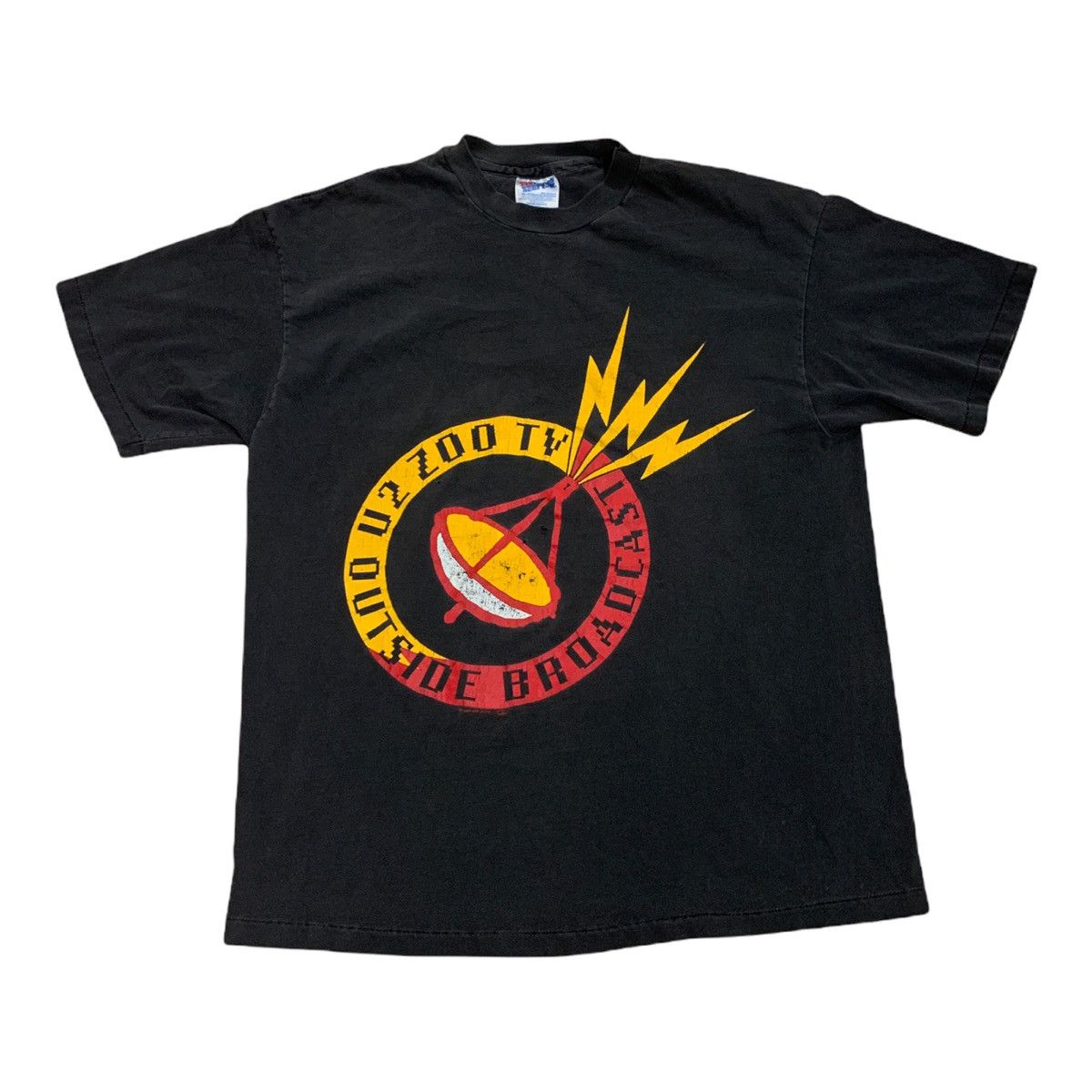 Band Tees × Vintage 1992 U2 Broadcast Tour Single Stitch T Shirt Size US L / EU 52-54 / 3 - 1 Thumbnail