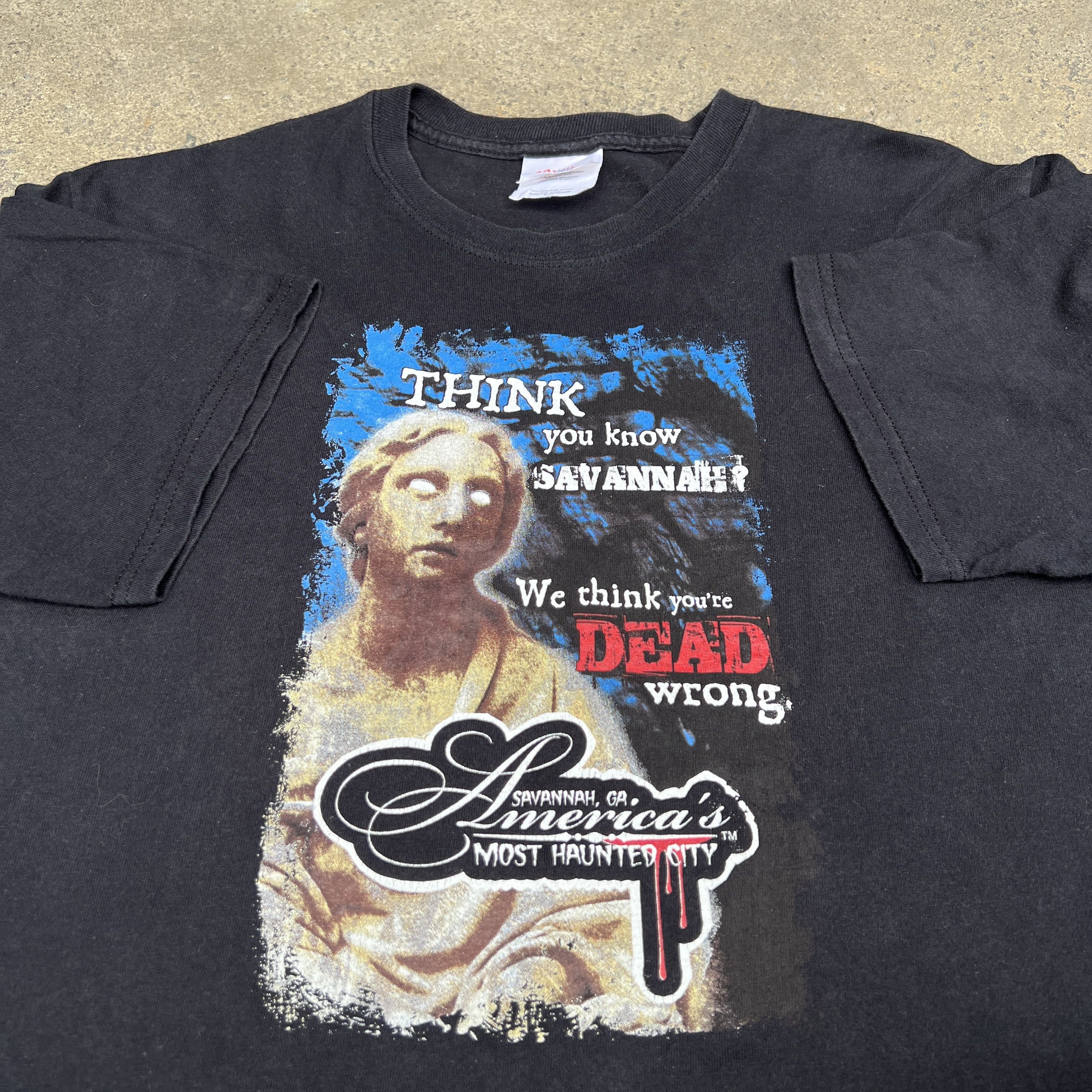 Vintage Y2K Savannah American most haunted city Promo Tee