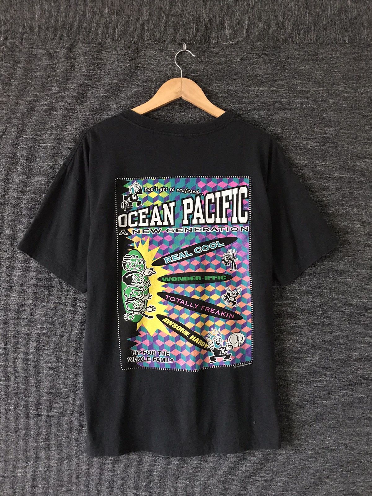 90'S Ocean Pacific Long Sleeve T-Shirt, Men's Size L, Vintage unclear gray type Vintage Second Hand
