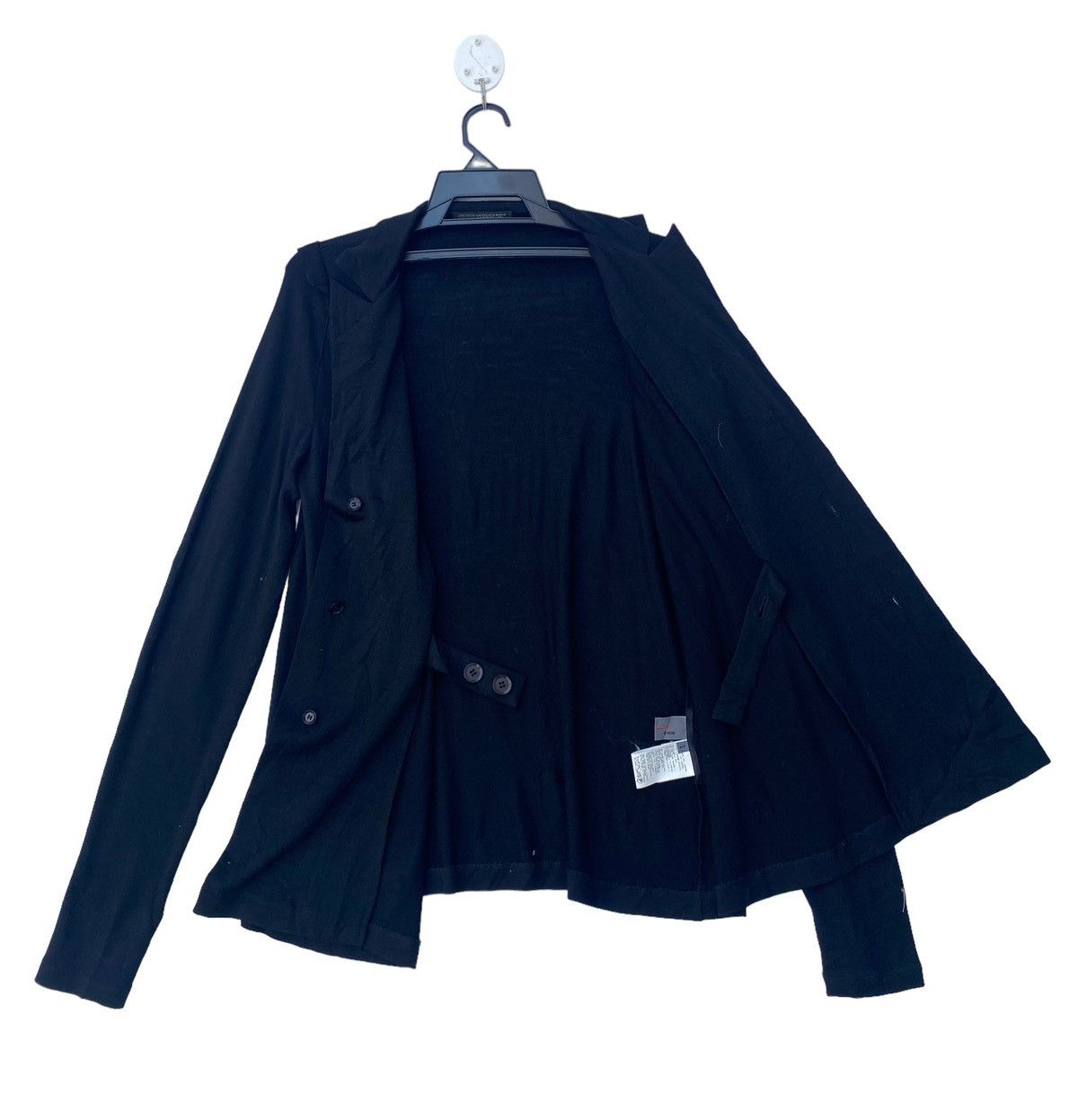 image of Yohji Yamamoto + Noir Signature Tag Unique Cut And Sewn in Black, Women's (Size Small)