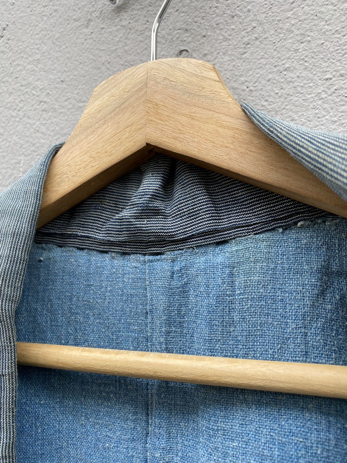 Japanese Brand × Vintage RARE💥Indigo Selvedge Kimono Handmade with Sashiko Stitching Size US L / EU 52-54 / 3 - 11 Thumbnail