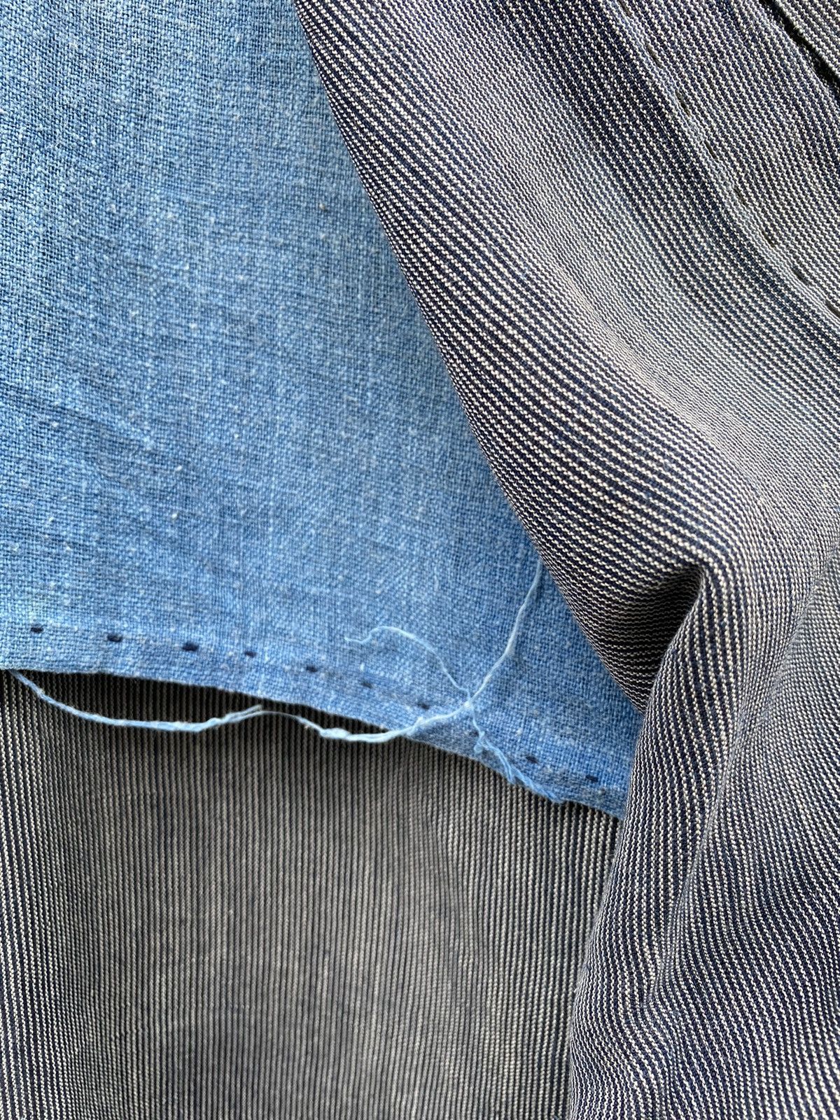 Japanese Brand × Vintage RARE💥Indigo Selvedge Kimono Handmade with Sashiko Stitching Size US L / EU 52-54 / 3 - 12 Thumbnail