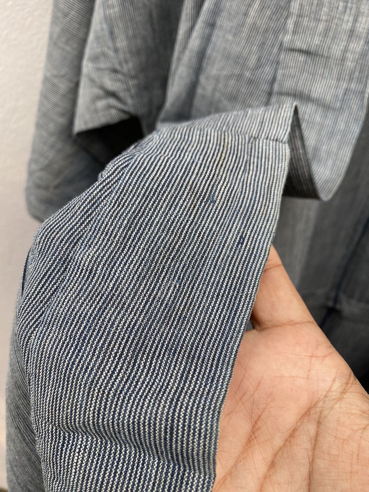 Japanese Brand × Vintage RARE💥Indigo Selvedge Kimono Handmade with Sashiko Stitching Size US L / EU 52-54 / 3 - 14 Thumbnail