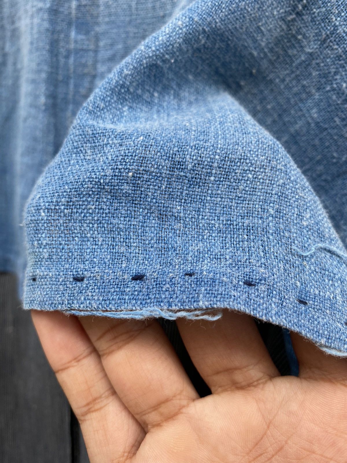 Japanese Brand × Vintage RARE💥Indigo Selvedge Kimono Handmade with Sashiko Stitching Size US L / EU 52-54 / 3 - 20 Thumbnail