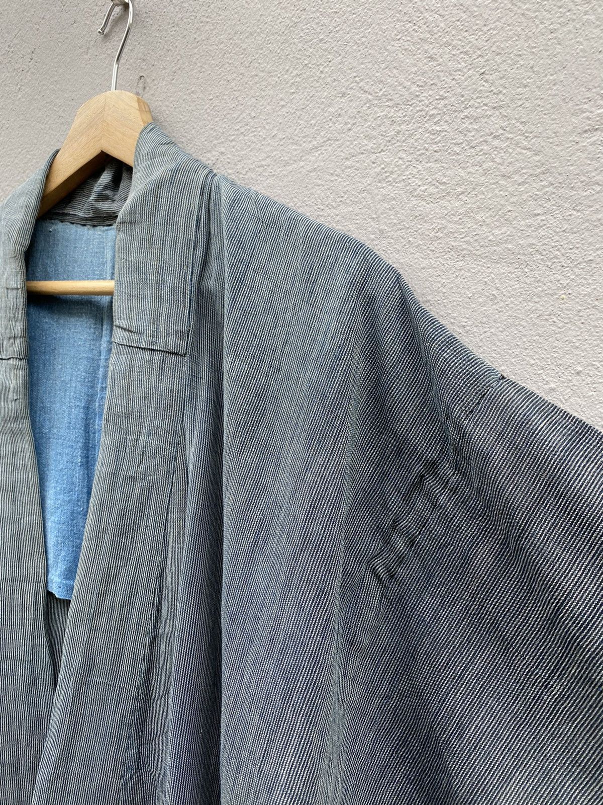 Japanese Brand × Vintage RARE💥Indigo Selvedge Kimono Handmade with Sashiko Stitching Size US L / EU 52-54 / 3 - 6 Thumbnail
