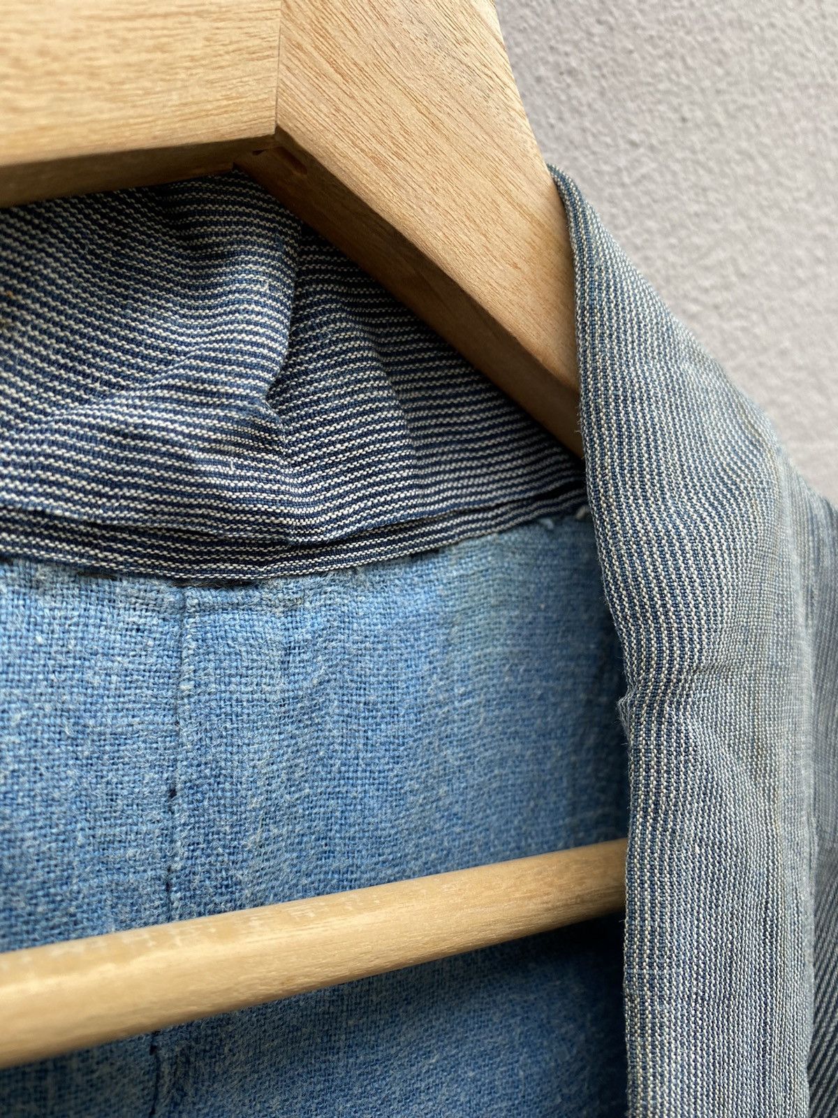 Japanese Brand × Vintage RARE💥Indigo Selvedge Kimono Handmade with Sashiko Stitching Size US L / EU 52-54 / 3 - 4 Thumbnail