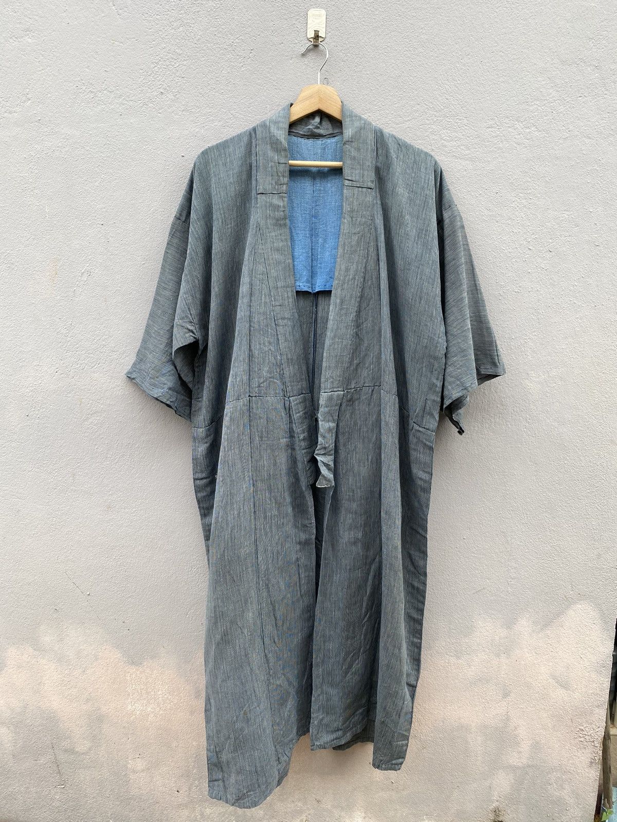 Japanese Brand × Vintage RARE💥Indigo Selvedge Kimono Handmade with Sashiko Stitching Size US L / EU 52-54 / 3 - 2 Thumbnail