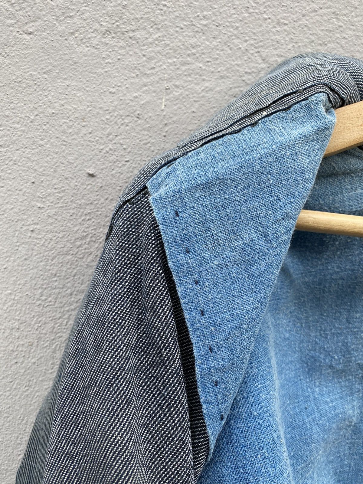 Japanese Brand × Vintage RARE💥Indigo Selvedge Kimono Handmade with Sashiko Stitching Size US L / EU 52-54 / 3 - 21 Thumbnail