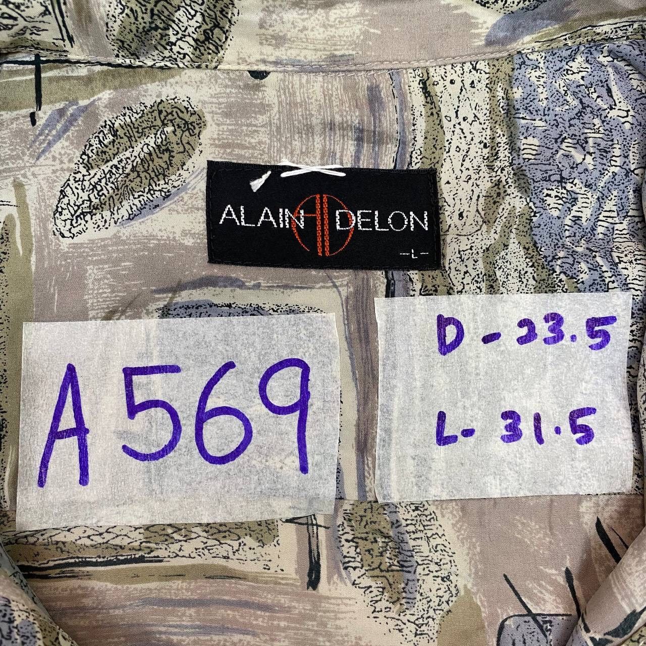 Vintage A569 VTG ALAIN DELON ART SILK SHIRTS Size US L / EU 52-54 / 3 - 5 Thumbnail