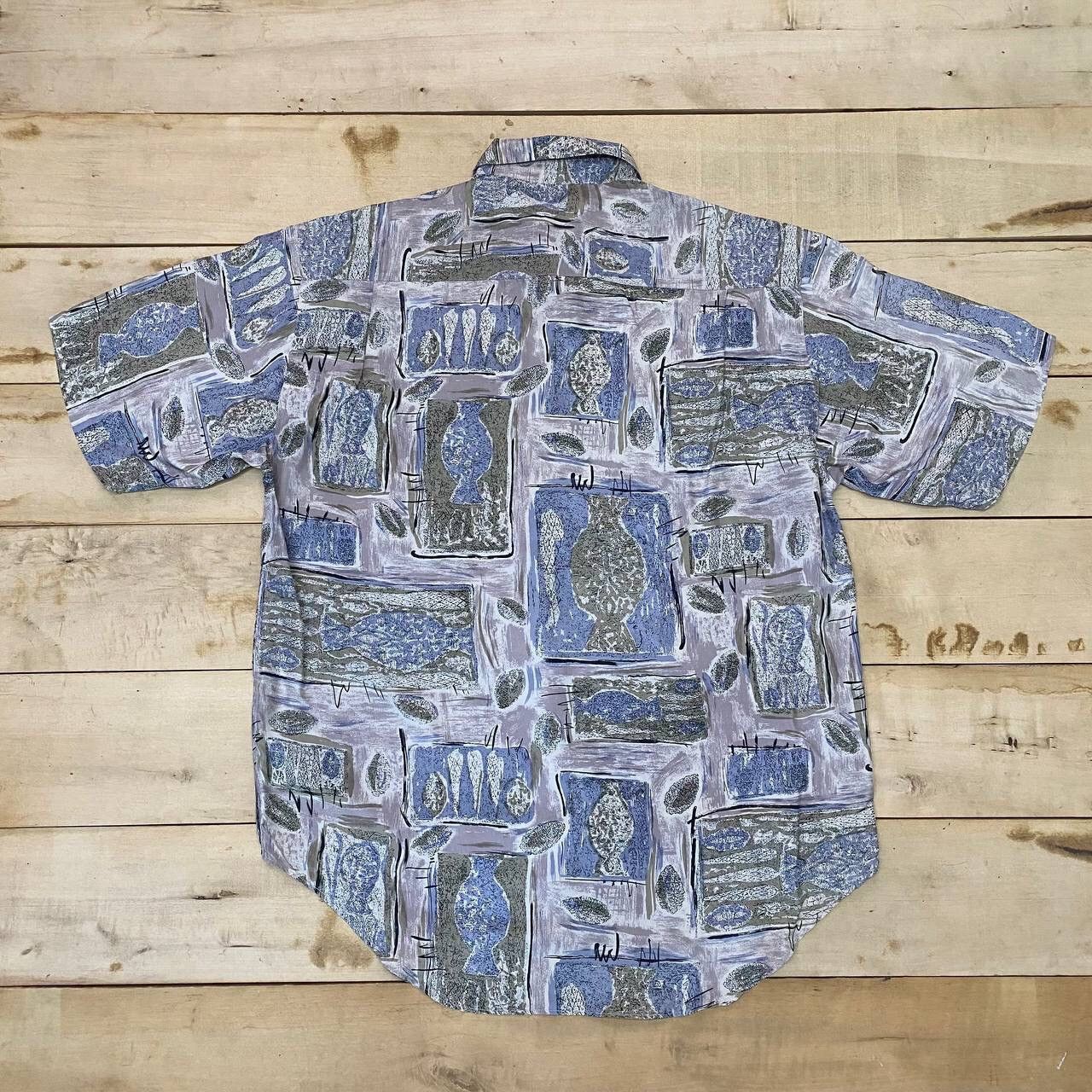 Vintage A569 VTG ALAIN DELON ART SILK SHIRTS Size US L / EU 52-54 / 3 - 3 Thumbnail