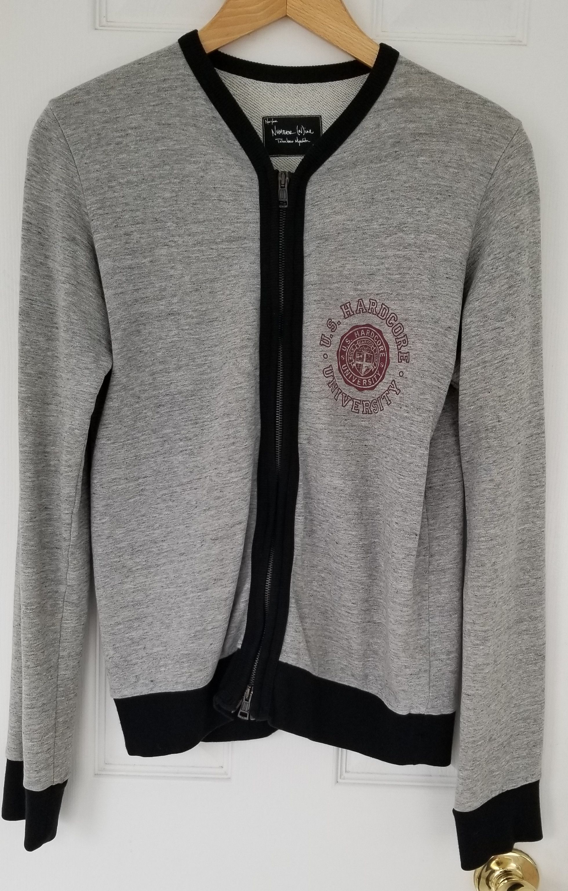 Number (N)ine Number (N)ine Two-Way Zip Fleece Varsity Sweatshirt Nine Size US S / EU 44-46 / 1 - 3 Thumbnail