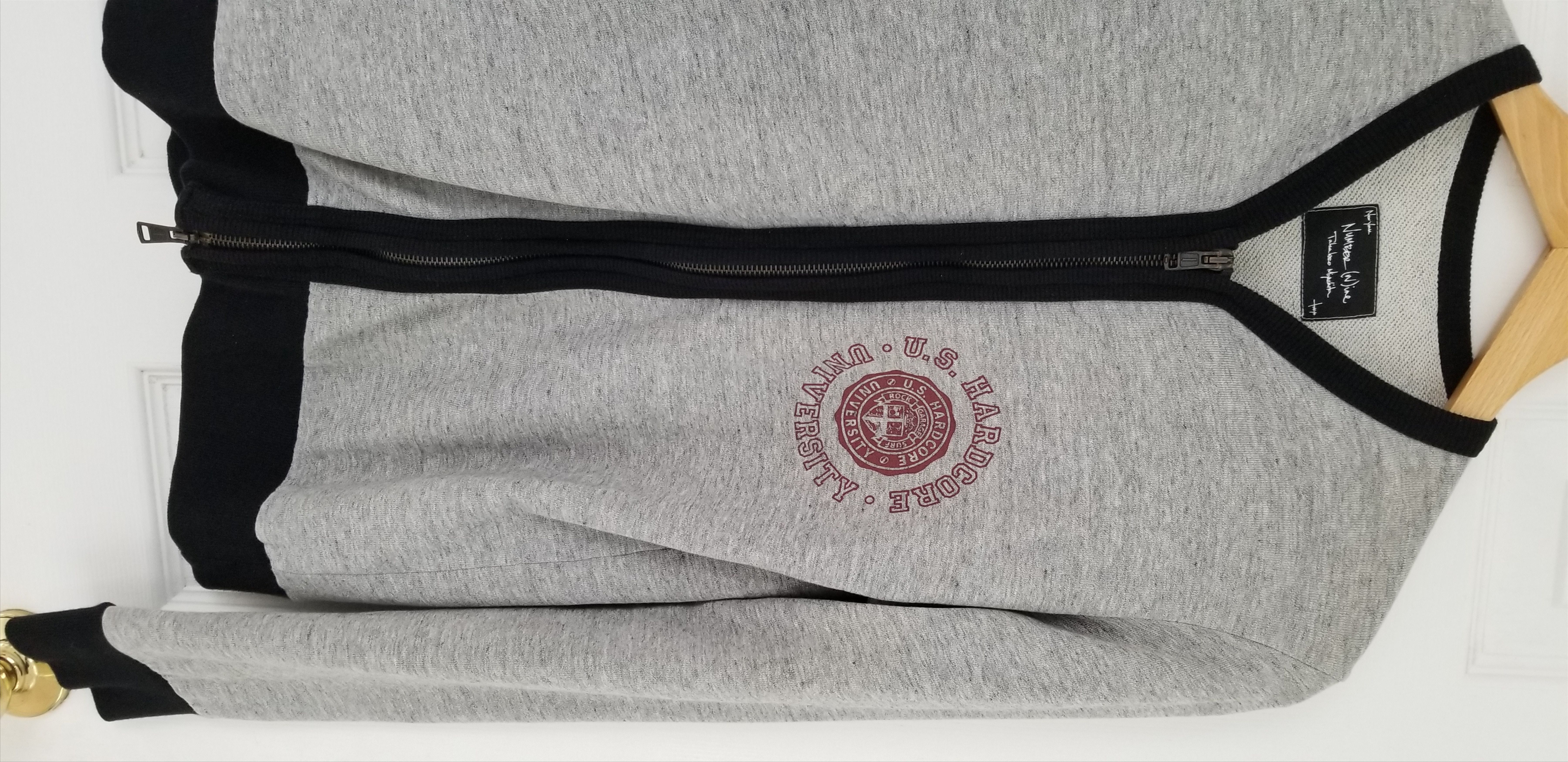 Number (N)ine Number (N)ine Two-Way Zip Fleece Varsity Sweatshirt Nine Size US S / EU 44-46 / 1 - 6 Thumbnail
