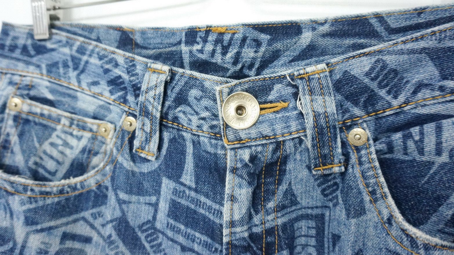 Japanese Brand CO & LU Japan All OverPrint Smiley Denim Japan Pop Art DHL Size US 33 - 6 Thumbnail