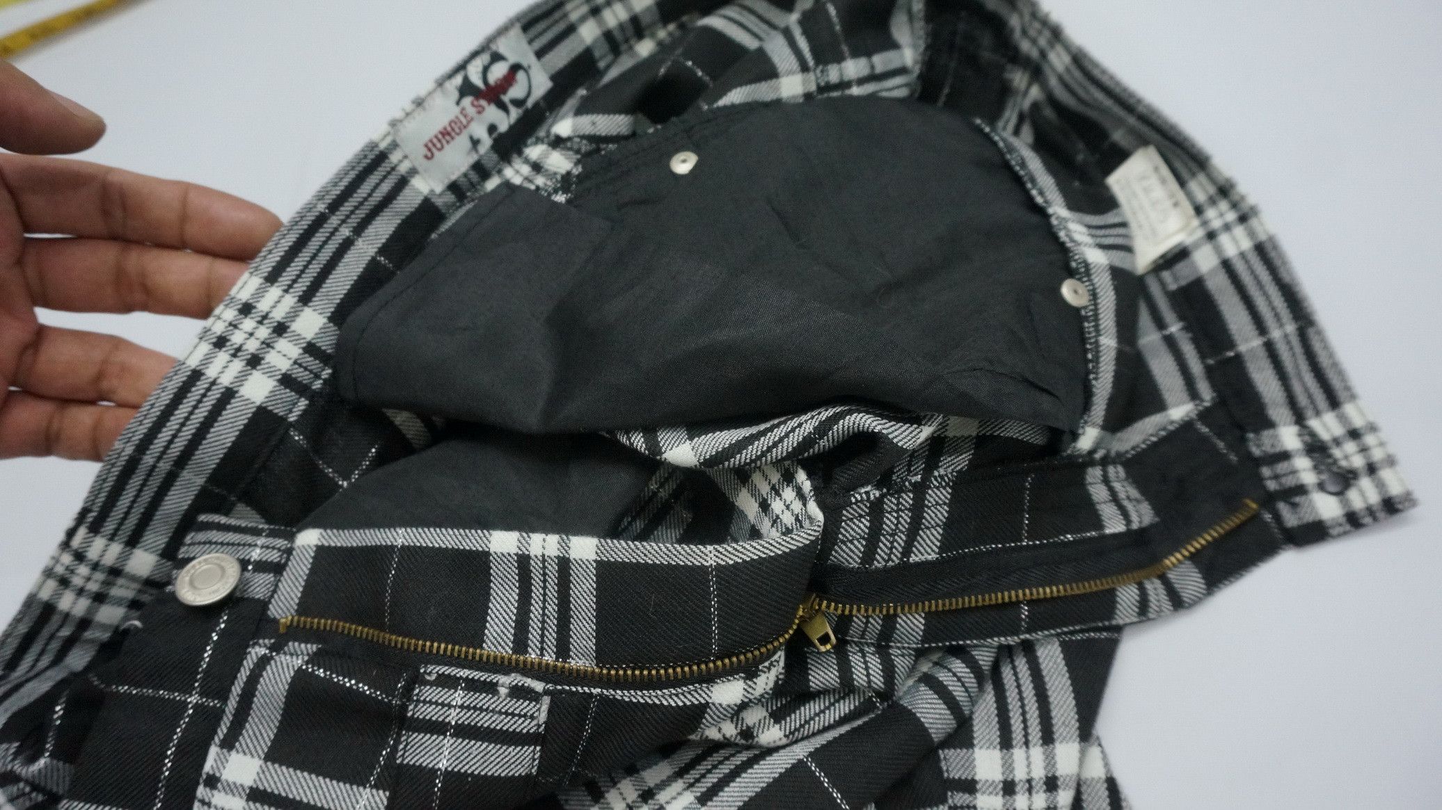 Japanese Brand JUNGLE STORM Double Waist Tartan Lightweight Pants Size US 33 - 17 Thumbnail
