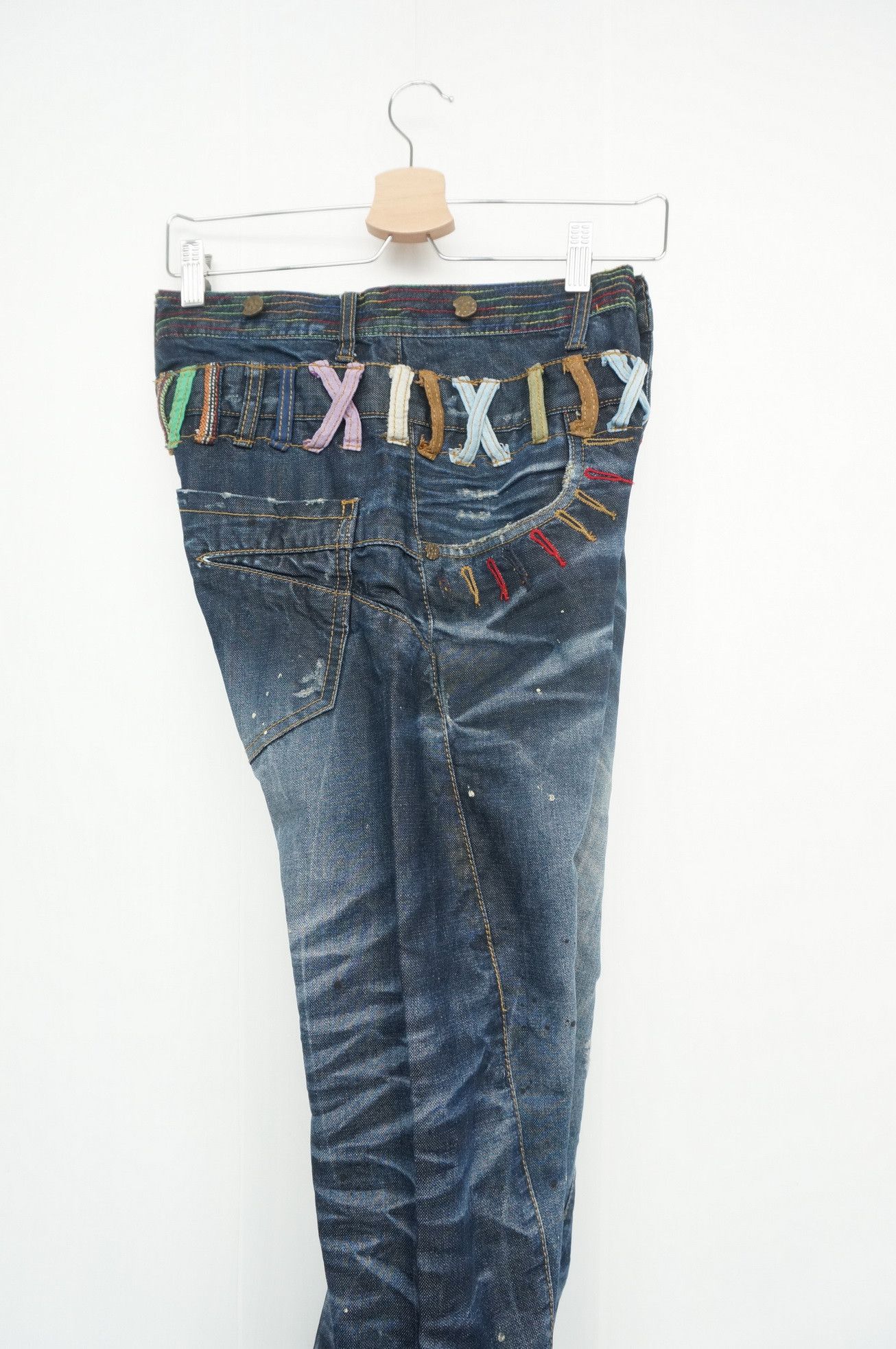 Japanese Brand Rare! Japan JONEAA Double Waist Painter Skinny Jeans Size US 26 / EU 42 - 10 Thumbnail