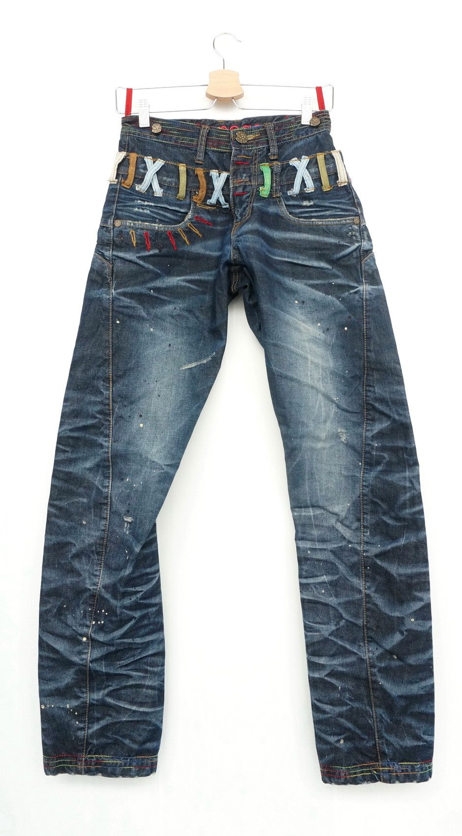 Japanese Brand Rare! Japan JONEAA Double Waist Painter Skinny Jeans Size US 26 / EU 42 - 2 Thumbnail