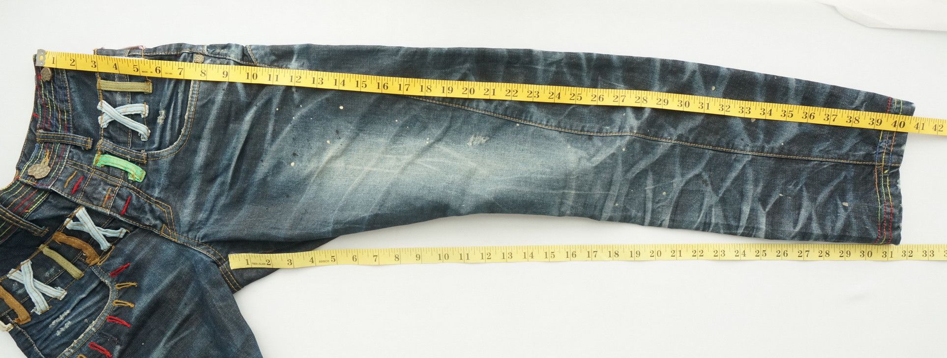 Japanese Brand Rare! Japan JONEAA Double Waist Painter Skinny Jeans Size US 26 / EU 42 - 14 Thumbnail