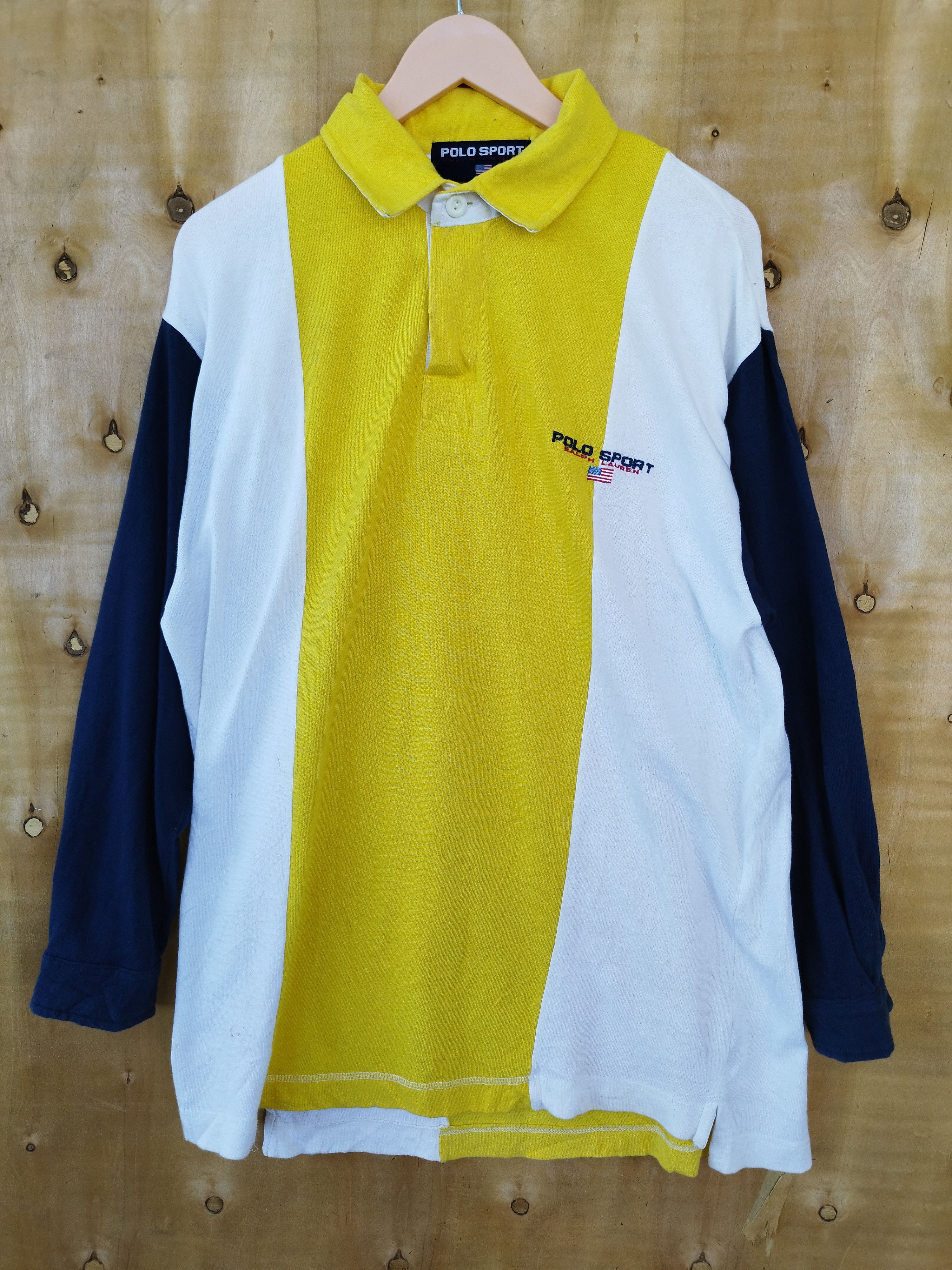Polo Ralph Lauren 🔥 Vintage Polo Sport t shirt collar multi colour Size US M / EU 48-50 / 2 - 1 Thumbnail