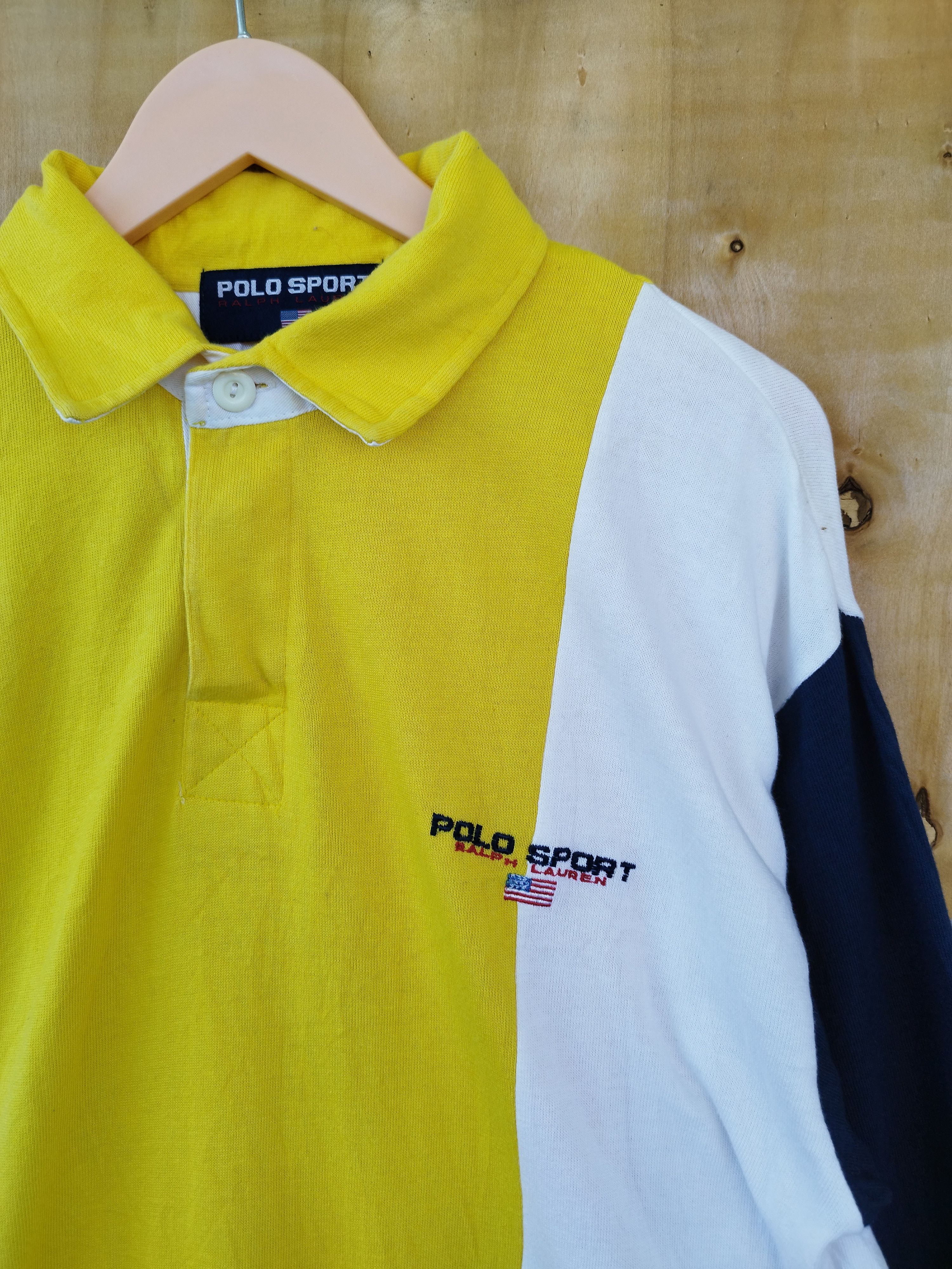 Polo Ralph Lauren 🔥 Vintage Polo Sport t shirt collar multi colour Size US M / EU 48-50 / 2 - 2 Thumbnail
