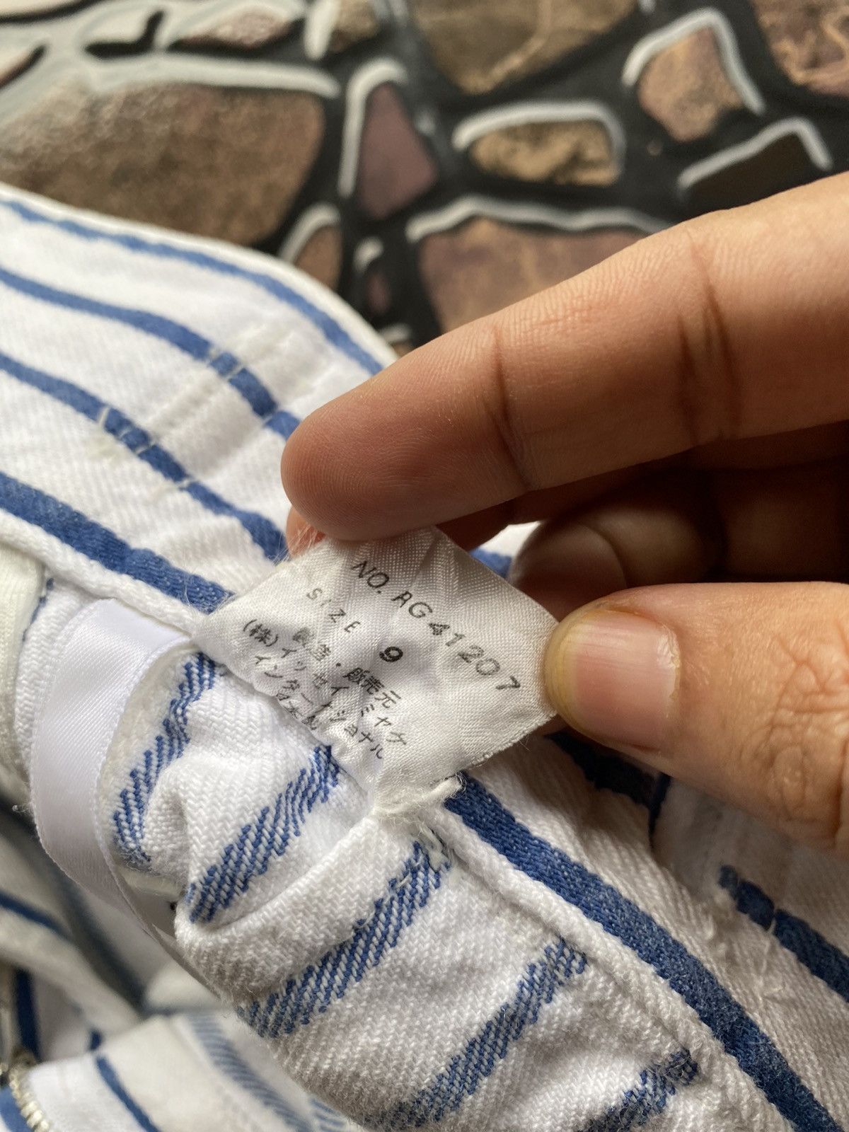Issey Miyake ISSEY MIYAKE Blue Stripes Denim Short Pant Rare Waist Design Size US 28 / EU 44 - 12 Thumbnail
