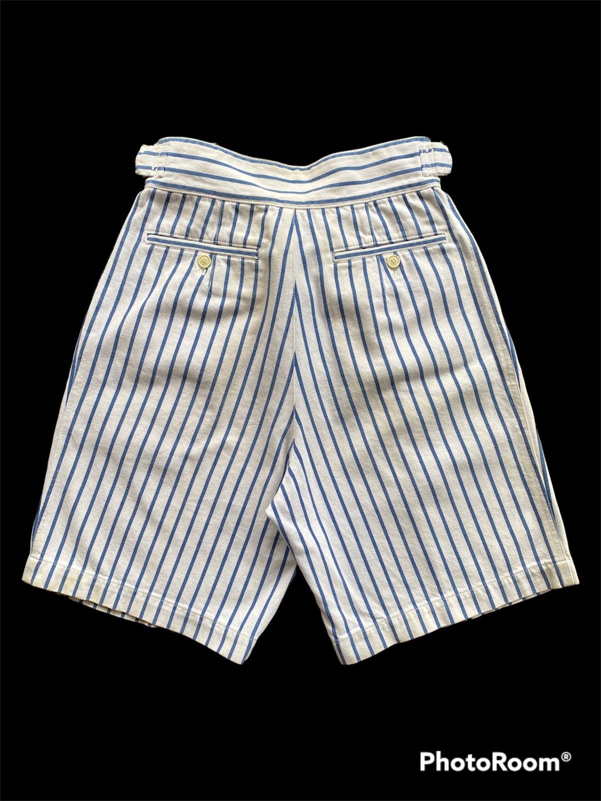 Issey Miyake ISSEY MIYAKE Blue Stripes Denim Short Pant Rare Waist Design Size US 28 / EU 44 - 2 Thumbnail