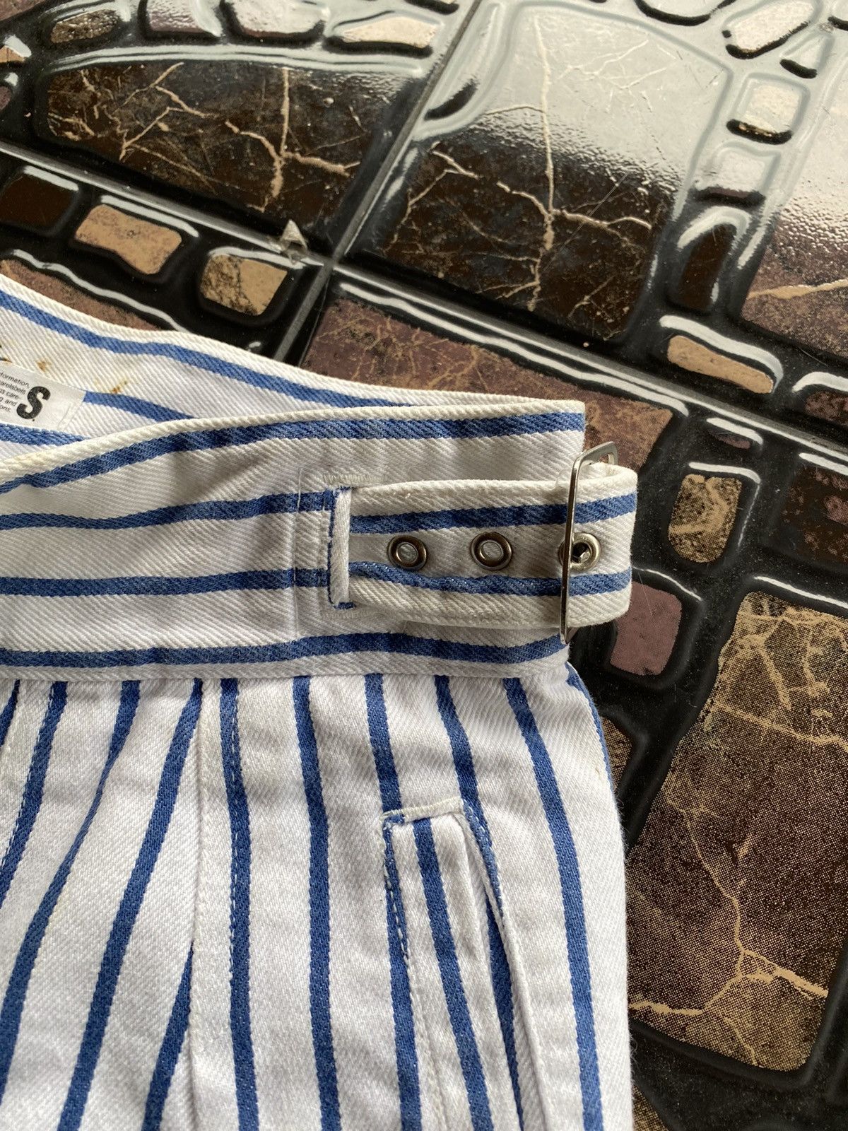 Issey Miyake ISSEY MIYAKE Blue Stripes Denim Short Pant Rare Waist Design Size US 28 / EU 44 - 7 Thumbnail