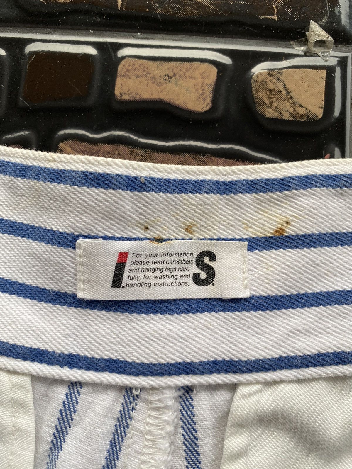 Issey Miyake ISSEY MIYAKE Blue Stripes Denim Short Pant Rare Waist Design Size US 28 / EU 44 - 8 Thumbnail