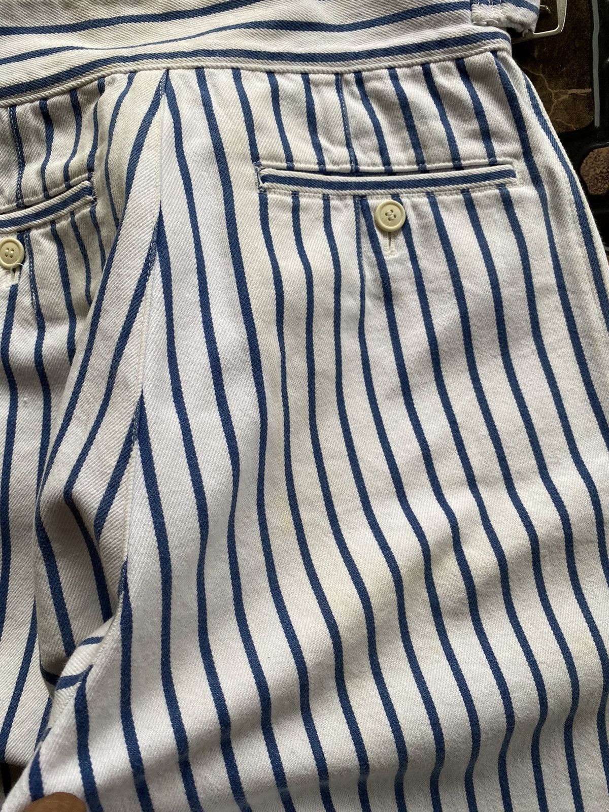 Issey Miyake ISSEY MIYAKE Blue Stripes Denim Short Pant Rare Waist Design Size US 28 / EU 44 - 17 Thumbnail