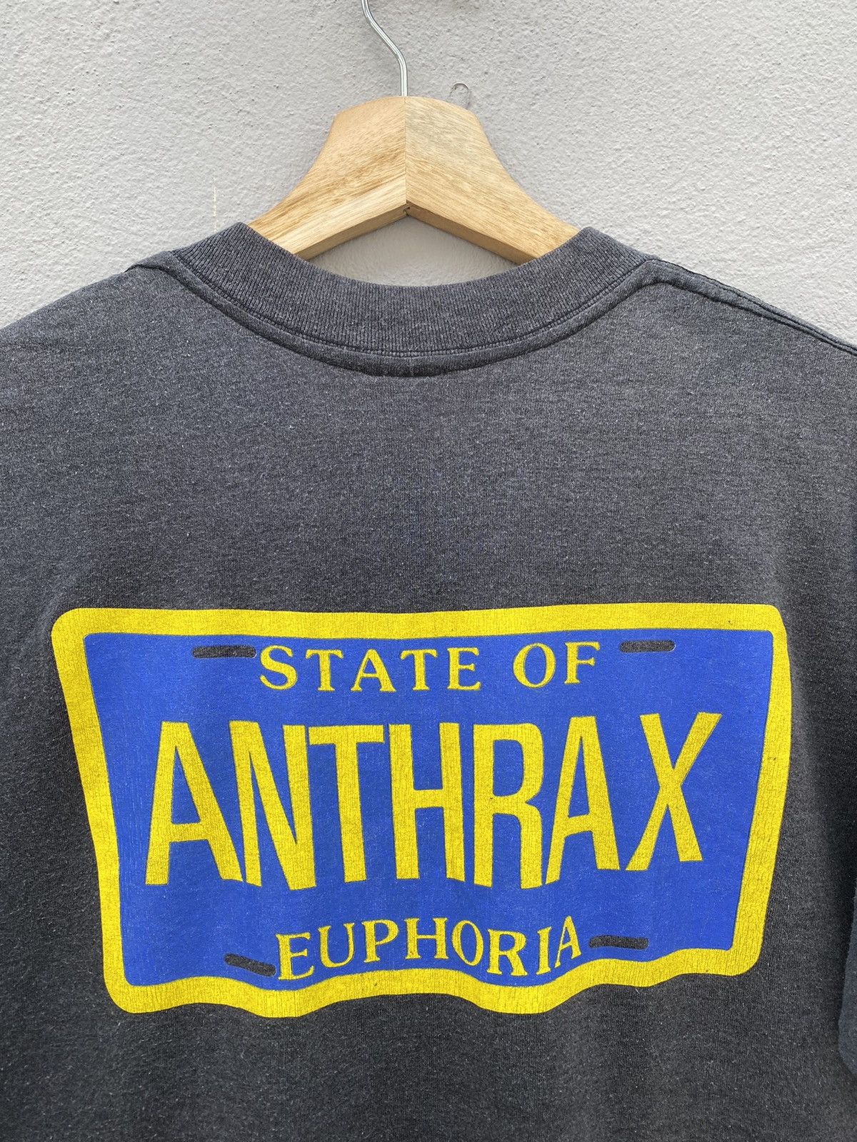 Band Tees Vintage Rare 80s Anthrax State Of Euphoria 1988 Tour Tee Size US L / EU 52-54 / 3 - 13 Thumbnail