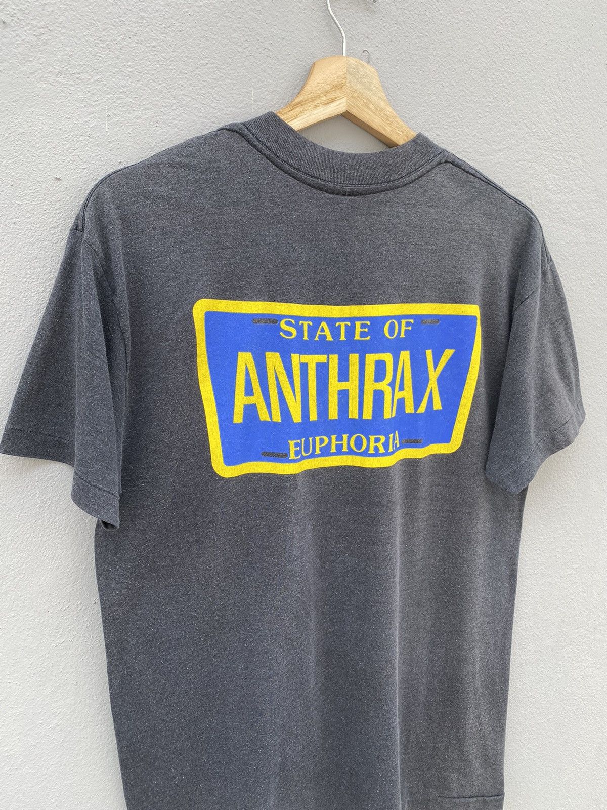 Band Tees Vintage Rare 80s Anthrax State Of Euphoria 1988 Tour Tee Size US L / EU 52-54 / 3 - 14 Thumbnail