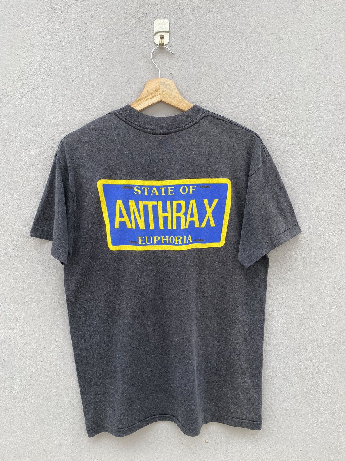 Band Tees Vintage Rare 80s Anthrax State Of Euphoria 1988 Tour Tee Size US L / EU 52-54 / 3 - 12 Thumbnail