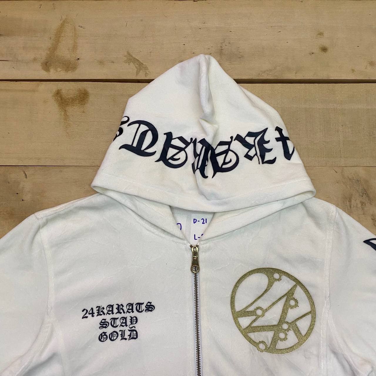 Japanese Brand A702. 24 KARATS GOLD DIGGERS HOODIE CHROME HEART INSPIRE Size US L / EU 52-54 / 3 - 2 Thumbnail