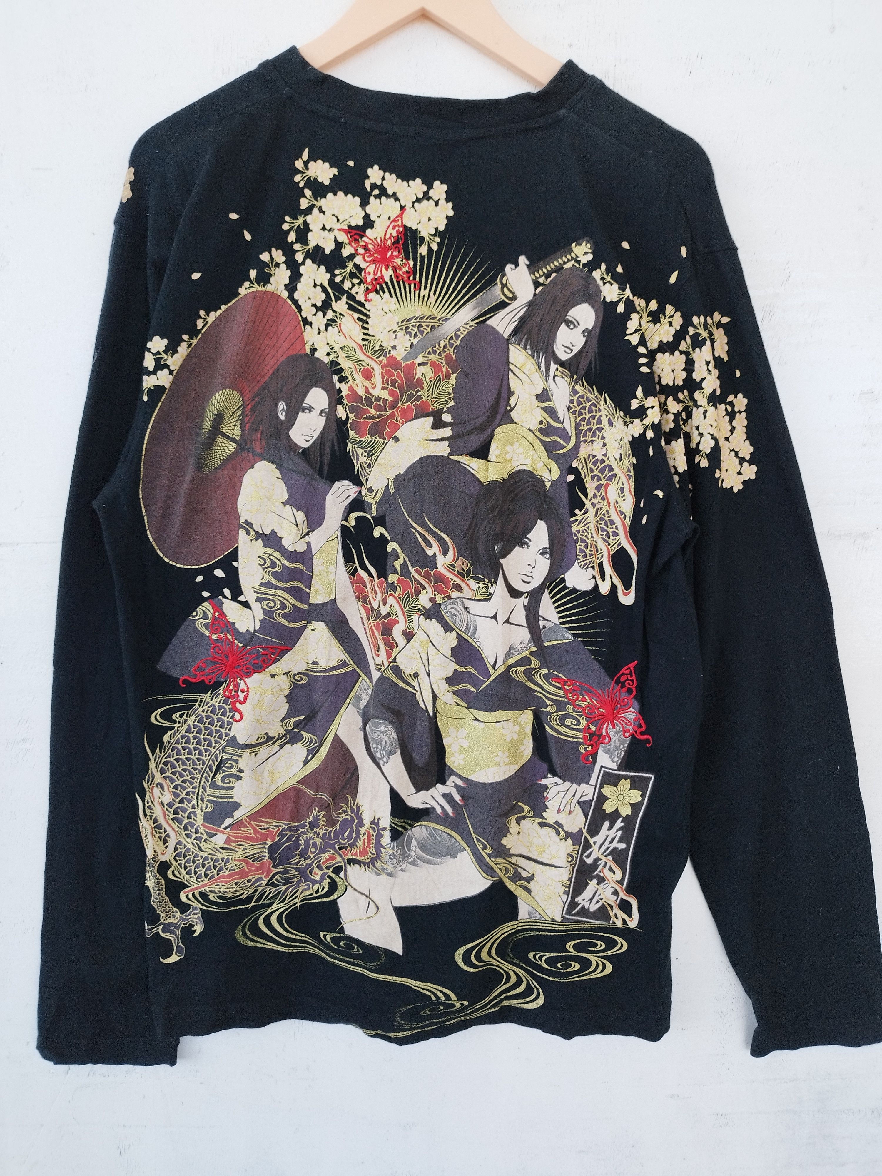 Hysteric Glamour 🔥 Japanese Sukajan t shirt long sleeve Sukajan Geisha Size US M / EU 48-50 / 2 - 3 Thumbnail