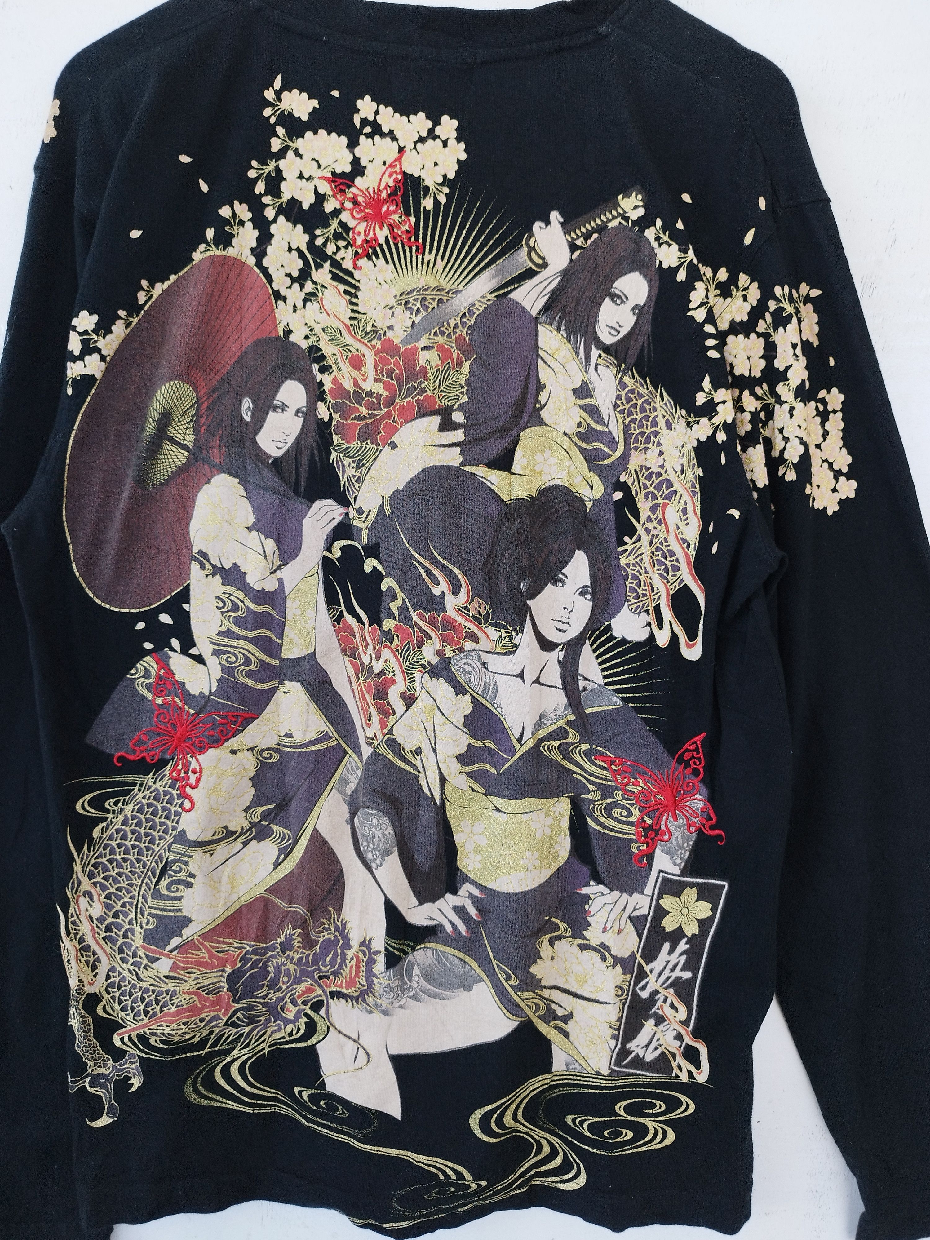 Hysteric Glamour 🔥 Japanese Sukajan t shirt long sleeve Sukajan Geisha Size US M / EU 48-50 / 2 - 2 Thumbnail
