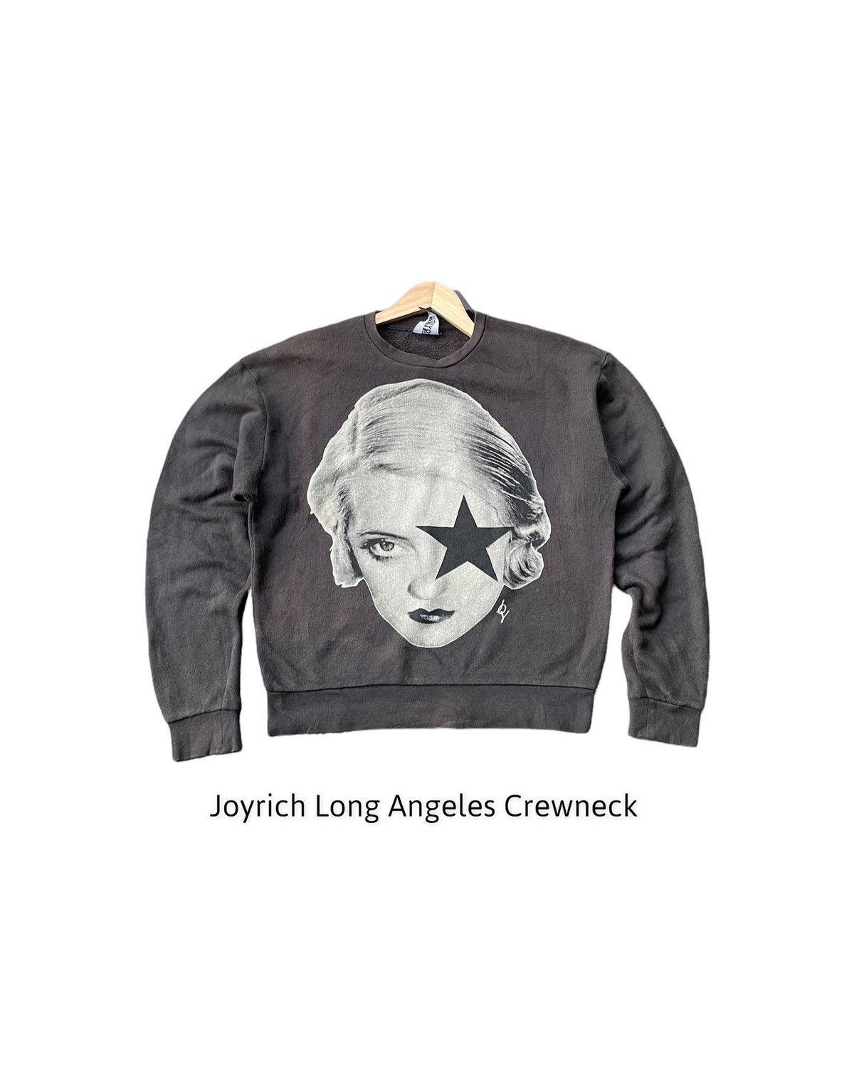 image of Art Stealsjoyrich Los Angeles Faded Wash Crewneck in Black, Men's (Size Large)